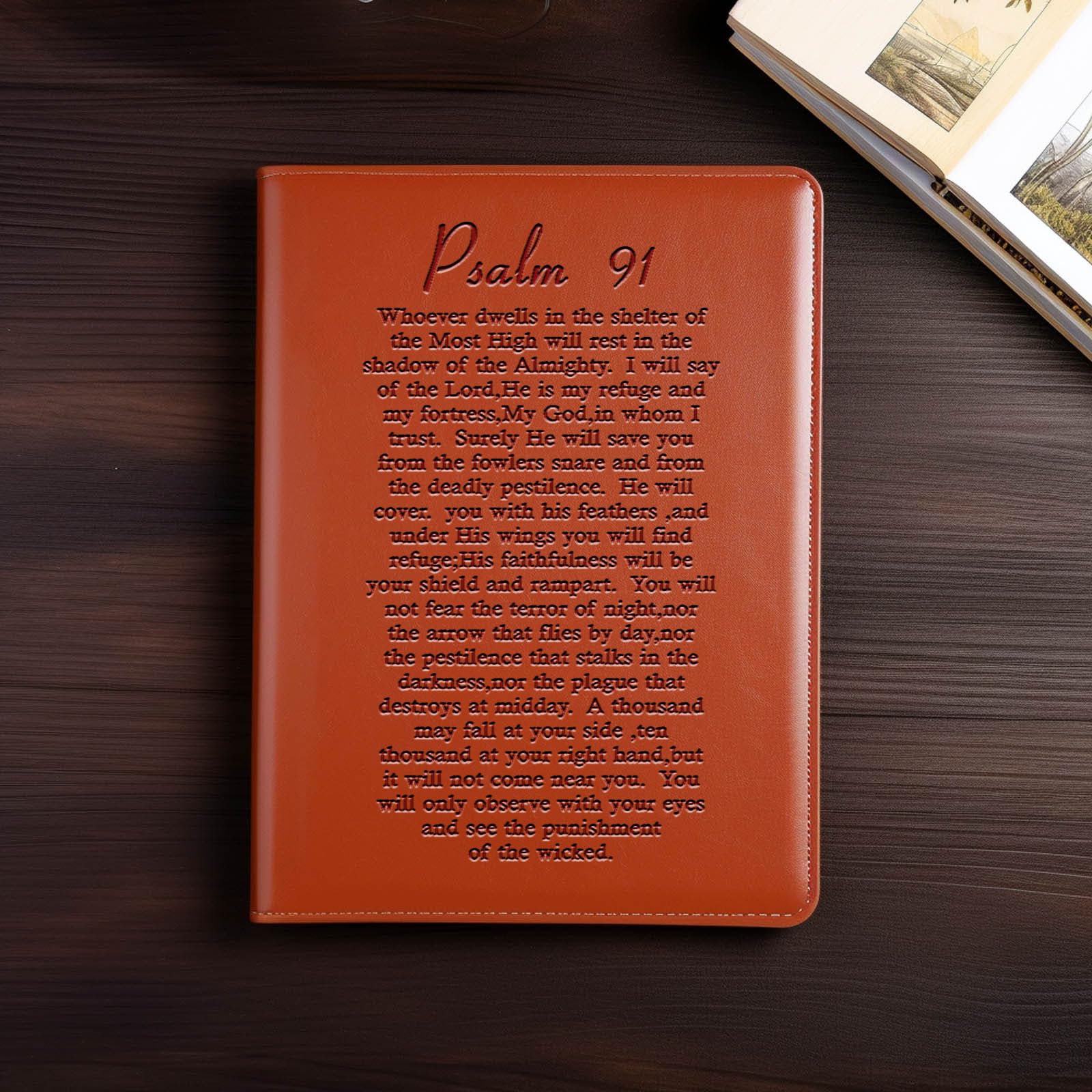 Premium Leather Christian Journal with Psalm 91 Bible Verse - Inspirational Religious Gift for Women & Men - Baptism, Confirmation, Sacrament Gifts - Perfect for Prayer, Bible Study & Spiritual Reflection