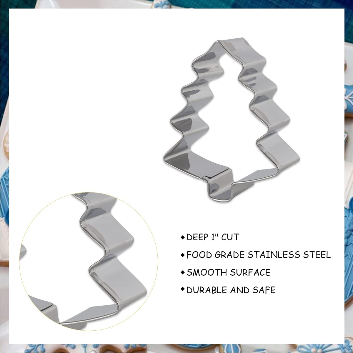 Snowflake Cookie Cutter Set - 6-Piece Stainless Steel Winter Wonderland Christmas Cookie Cutters with Hat, Mitten, Tree & Number 1 Shapes - Perfect for Holiday Baking, Birthday Cookies, Fondant & Dough Decorations - Great for Christmas Parties, 1st Birthday Cakes & Photo Plaques