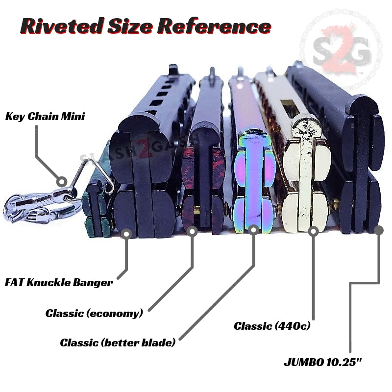 JUMBO 5 Hole Butterfly Knife - Giant 10 Inch Balisong Trainer with 6 Color Options | Perfect for Beginners, Tricks Practice & Collection