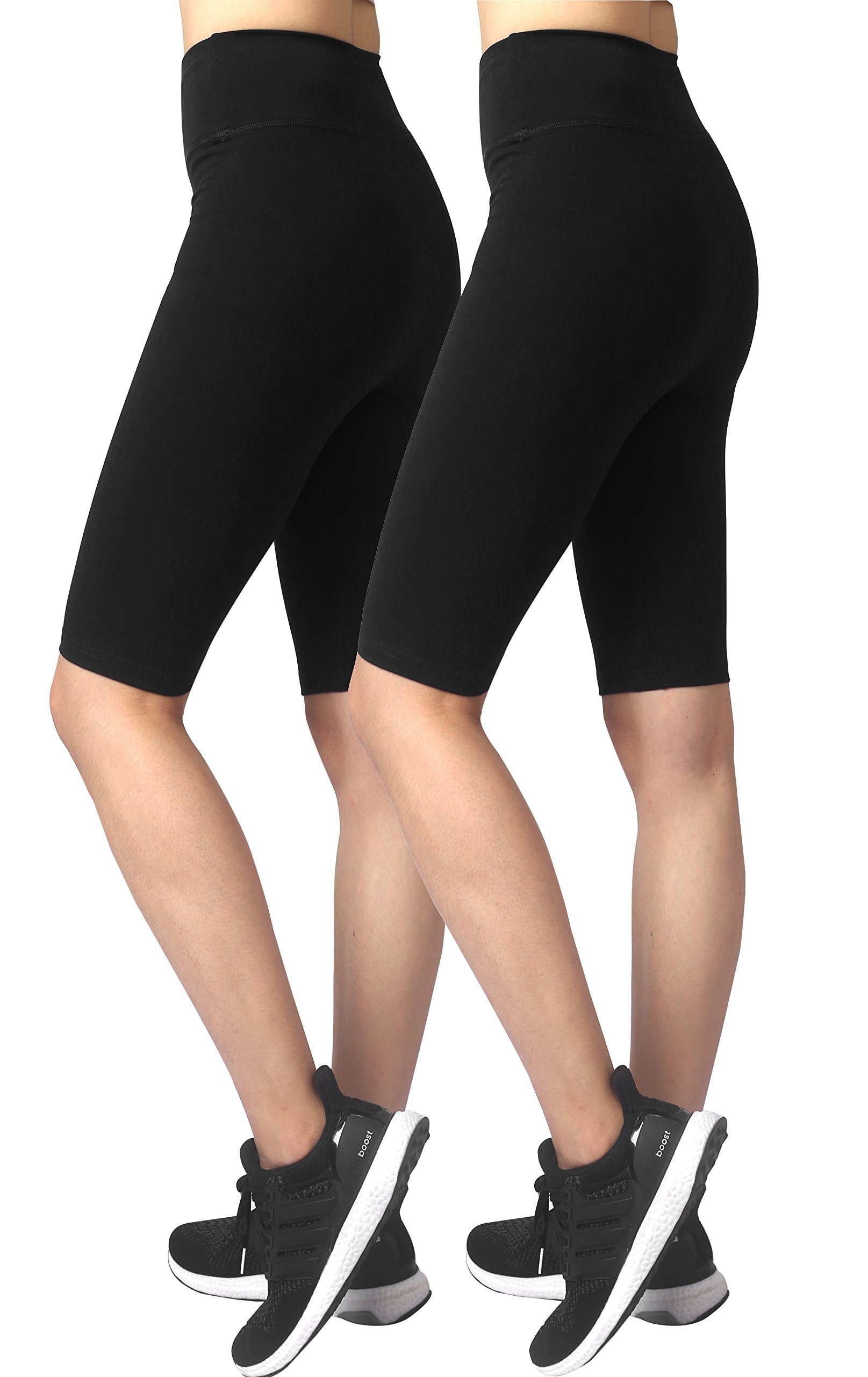 Neonysweet Women's High Waisted Cotton Yoga Shorts - Breathable Workout Gym Shorts for Running, Fitness & Lounge Wear