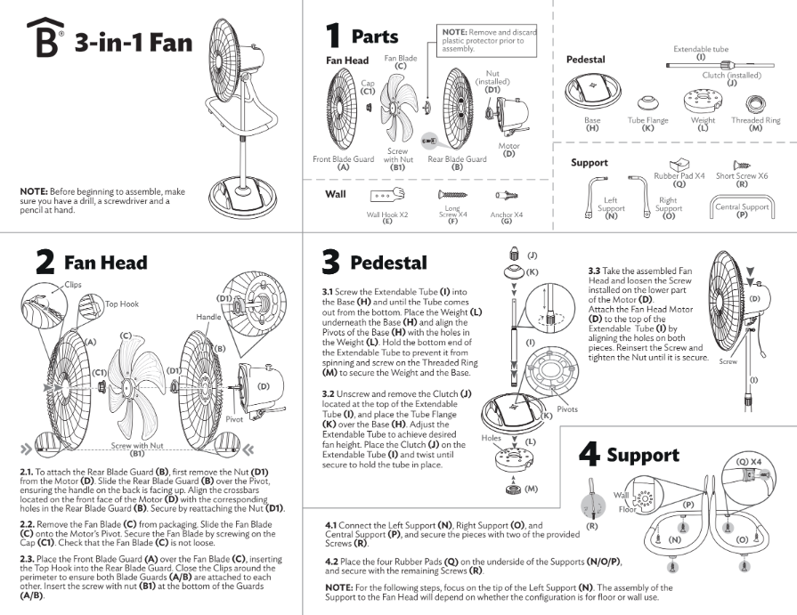 3 in 1 Portable Fan with USB Rechargeable Battery - Personal Desk Fan, Handheld Fan & Neck Fan - Perfect for Office, Travel, Gym & Outdoor Activities