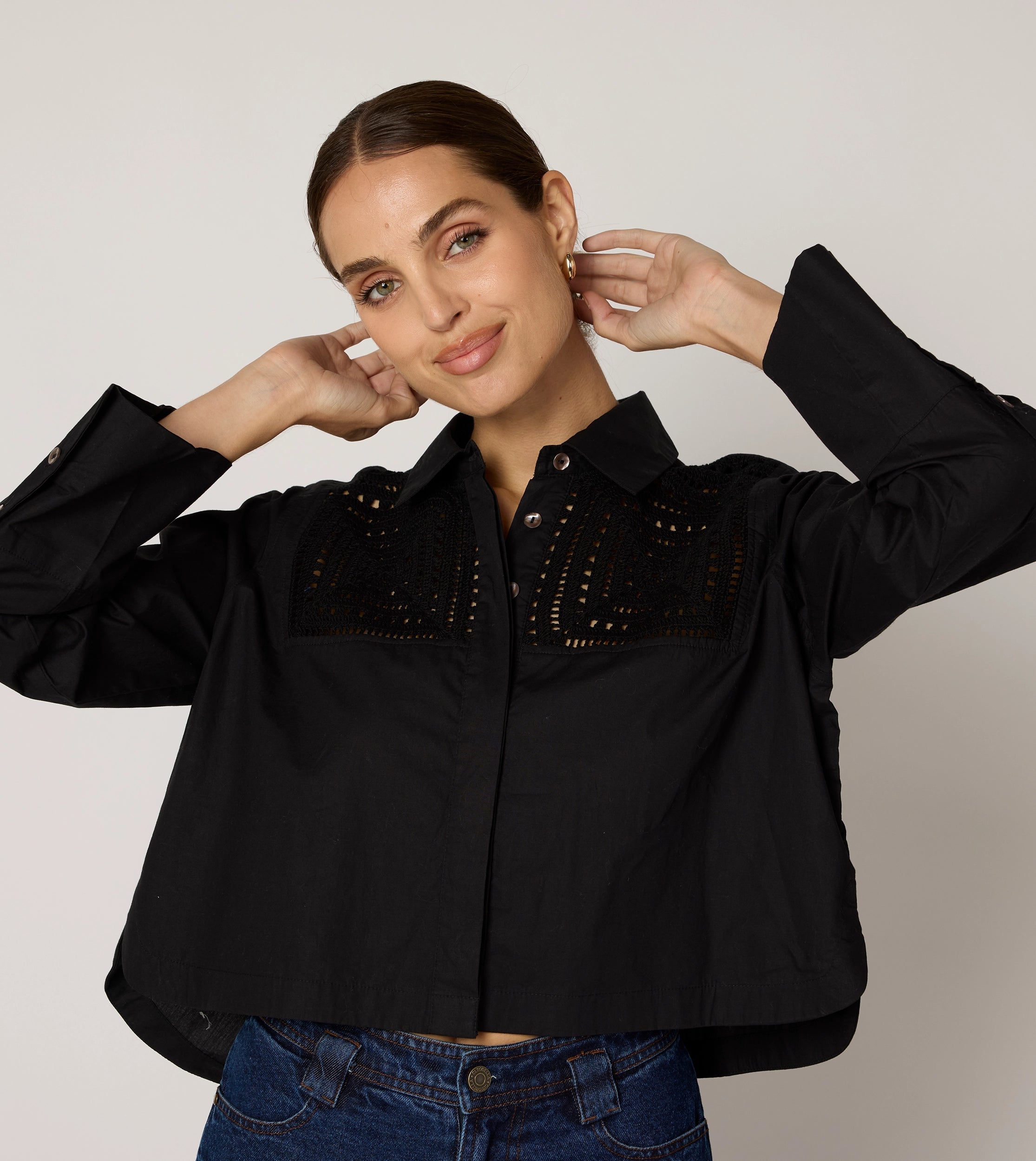 Sierra Women's Blouse - Elegant Black Long Sleeve Shirt for Office, Party & Casual Wear | Soft & Comfortable Fabric