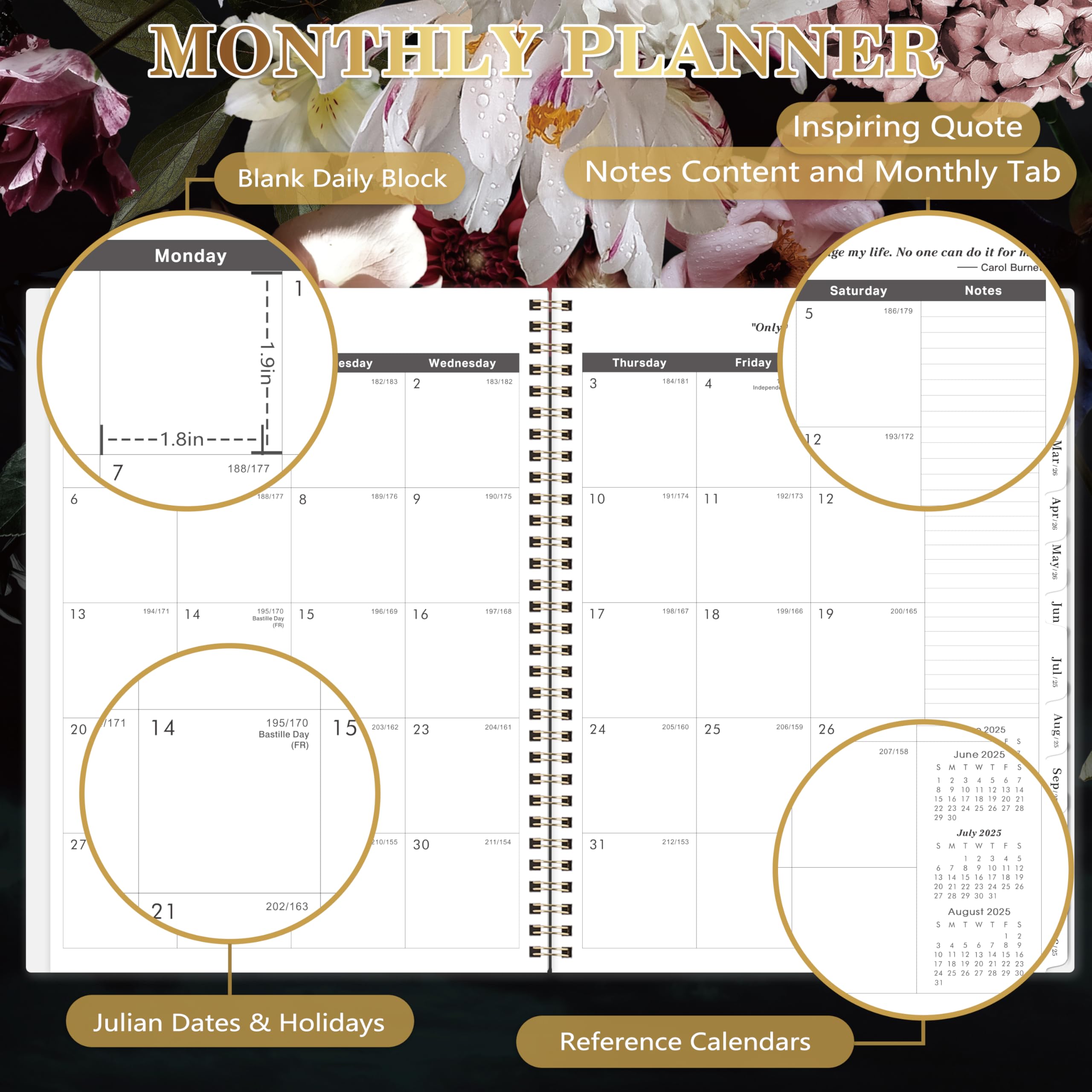 2025-2027 Monthly Planner - 9'' x 11'' 2-Year Academic Calendar (July 2025 - June 2027) with Tabs, Twin-Wire Binding & Inner Pocket | Premium Thick Paper for Office, School & Personal Organization | Perfect for Students, Teachers & Professionals