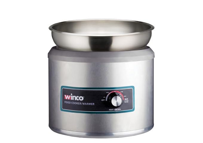 Winco 11 Quart Electric Round Food Warmer & Cooker - 1250W, 120V - Perfect for Buffets, Catering & Keeping Meals Warm at Home or Restaurants