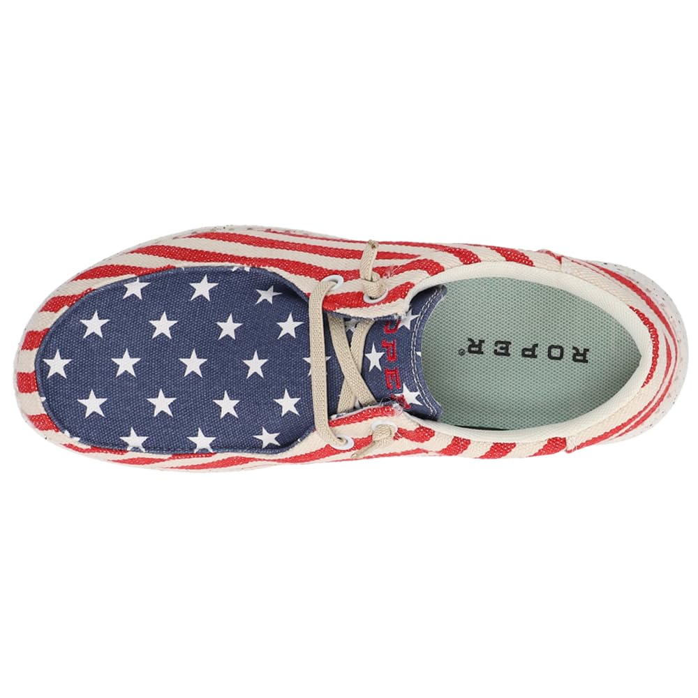 ROPER Women's Casual Slip-On Sneakers - Comfortable Loafers for Walking, Travel & Everyday Wear | Blue & Red Options | Perfect for Work, Errands & Relaxing