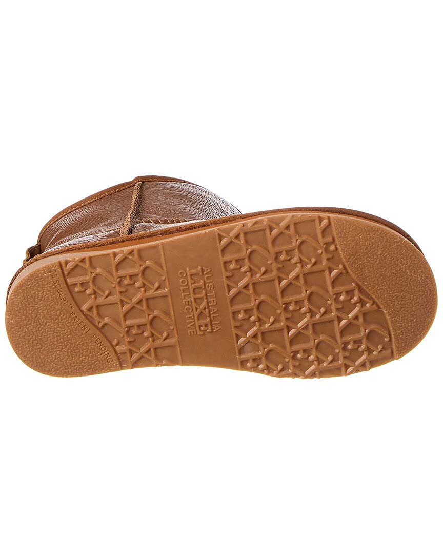 Cozy Xtra Short Buff Boots for Women - Lightweight Comfortable Indoor/Outdoor Leather Boots (Whiskey, Size 7) - Perfect for Casual Wear, Home Lounging & Quick Errands