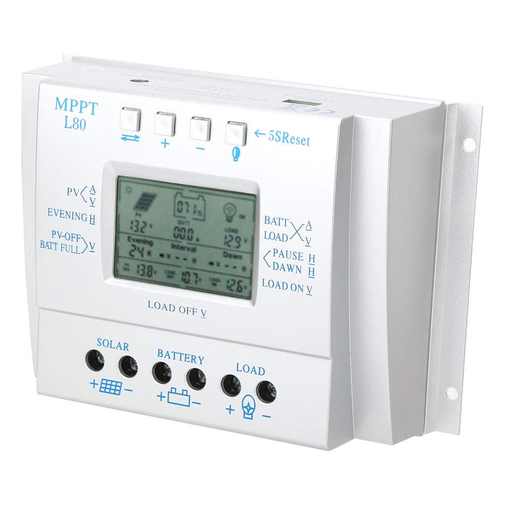 Efficient MPPT Solar Charge Controller with LCD Display for Solar Panels & Batteries - Home & RV Use