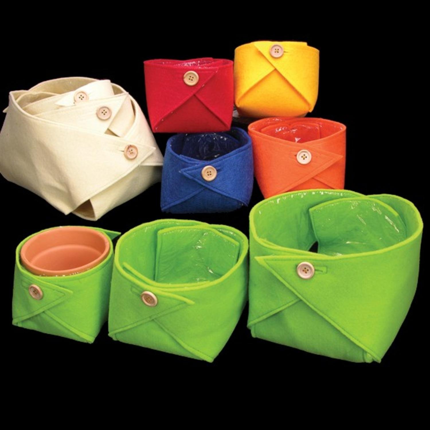 12-Pack Outrageous Orange Folded Felt Storage Containers 3 Inch - Perfect for Organizing Crafts, Office Supplies & Small Items | Durable & Space-Saving Home Decor