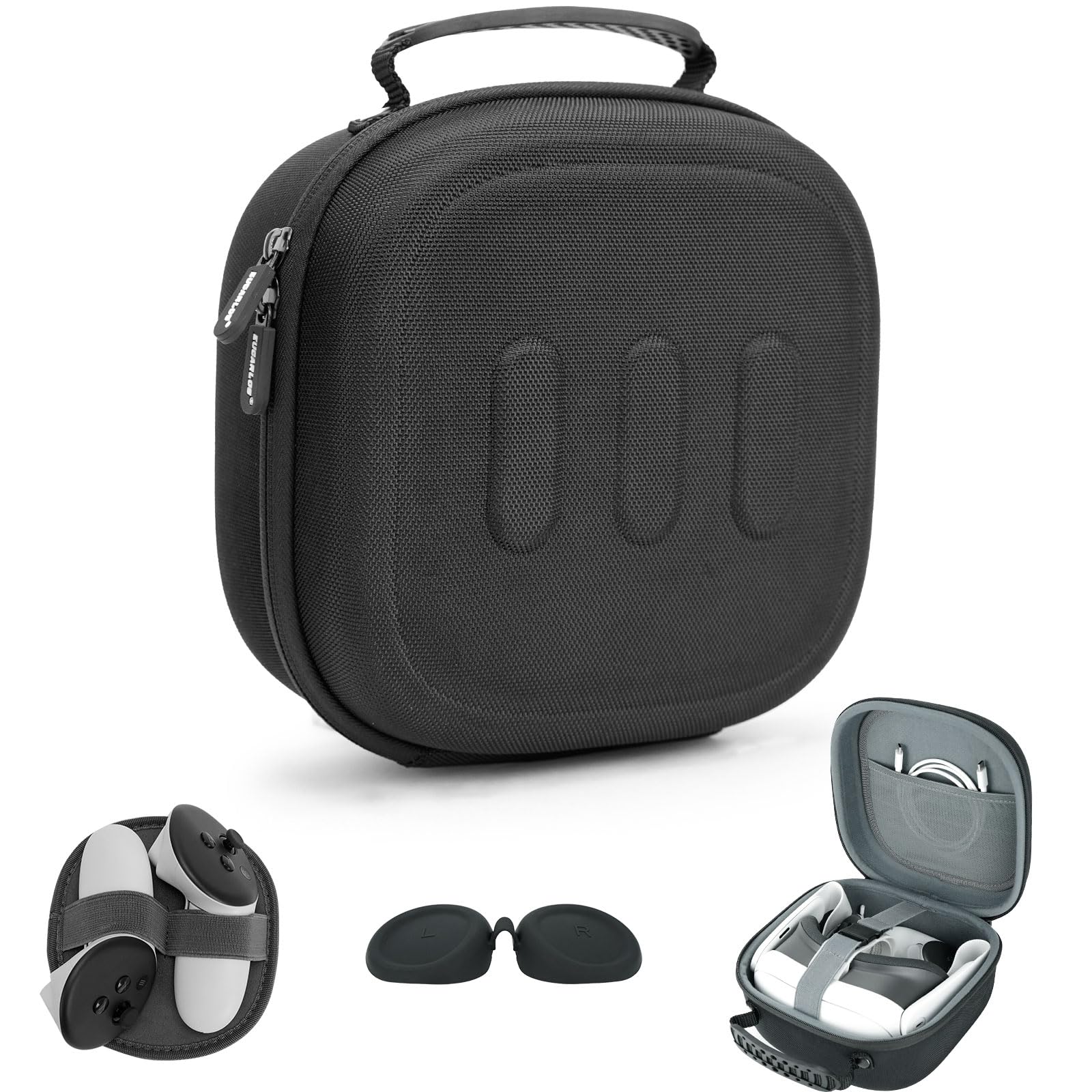 Premium Hard Travel Case for Meta Quest 3S/3/2 & Apple Vision Pro - Protective Storage for VR Headsets & Controllers with Lens Cover - Perfect for Gaming, Travel & VR Accessories Organization