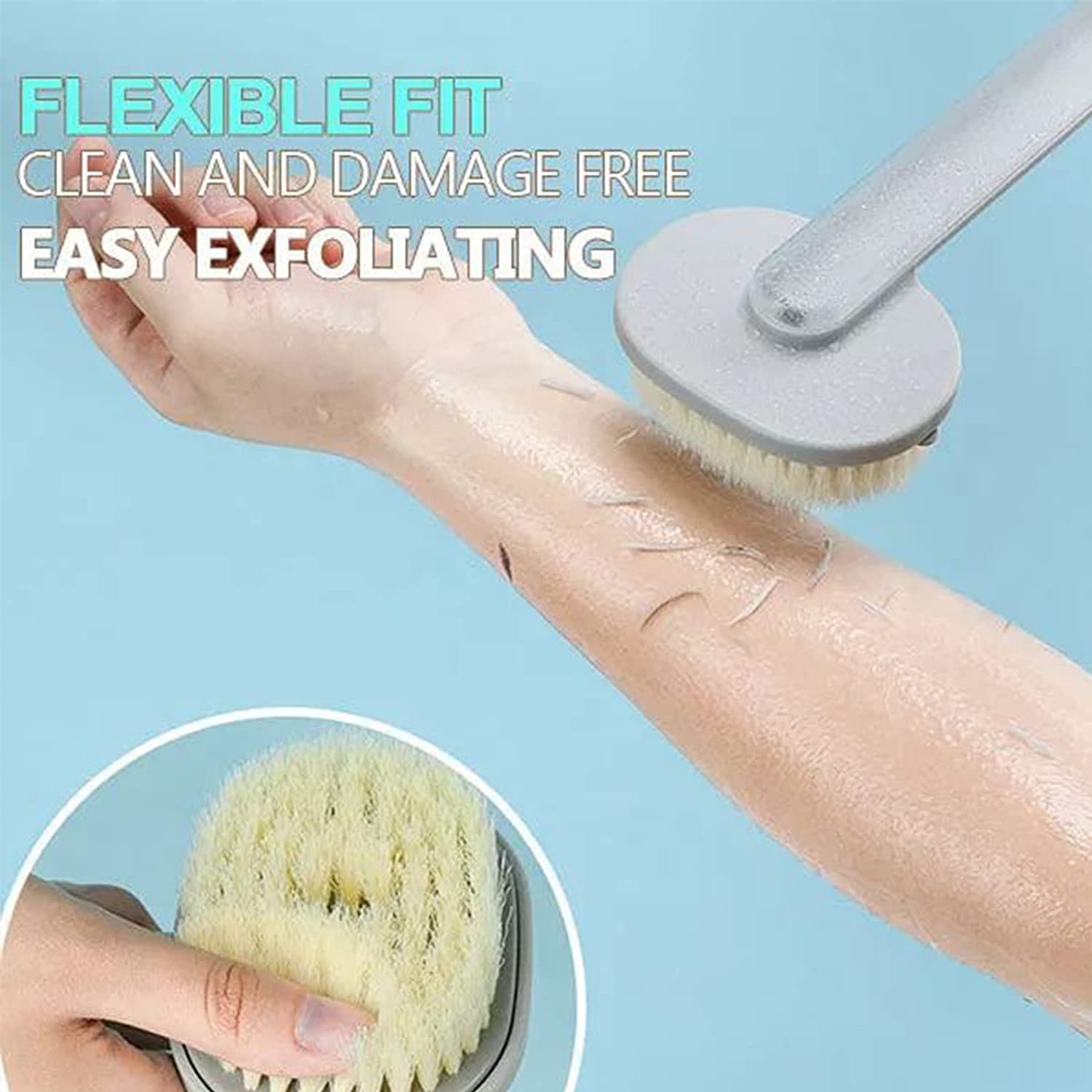 Long Handle Exfoliating Bath Brush with Soap Dispenser - 14