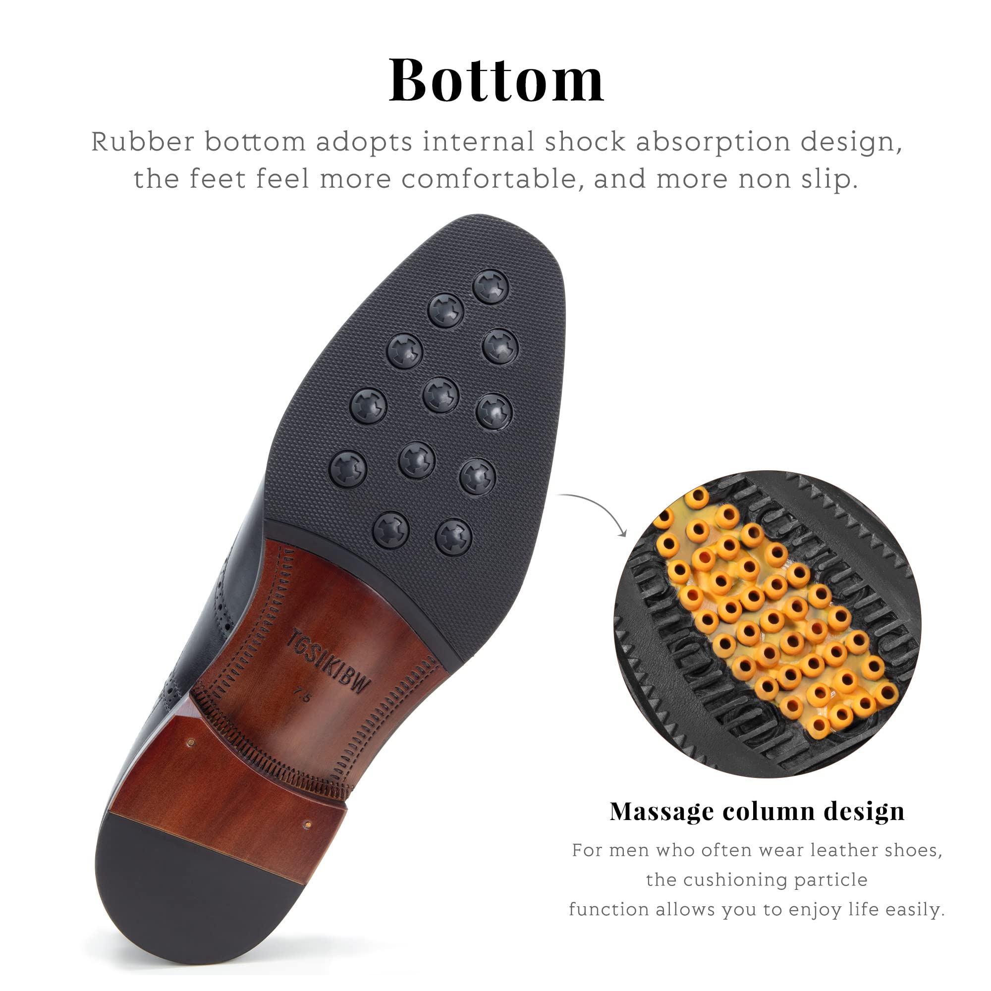 Men's Oxford Dress Shoes - Classic Gatsby Low Heel Leather Brogue Wingtip Formal Shoes for Business, Office & Wedding | Black Leather Shoes for Men | Perfect for Professional Work, Formal Events & Special Occasions