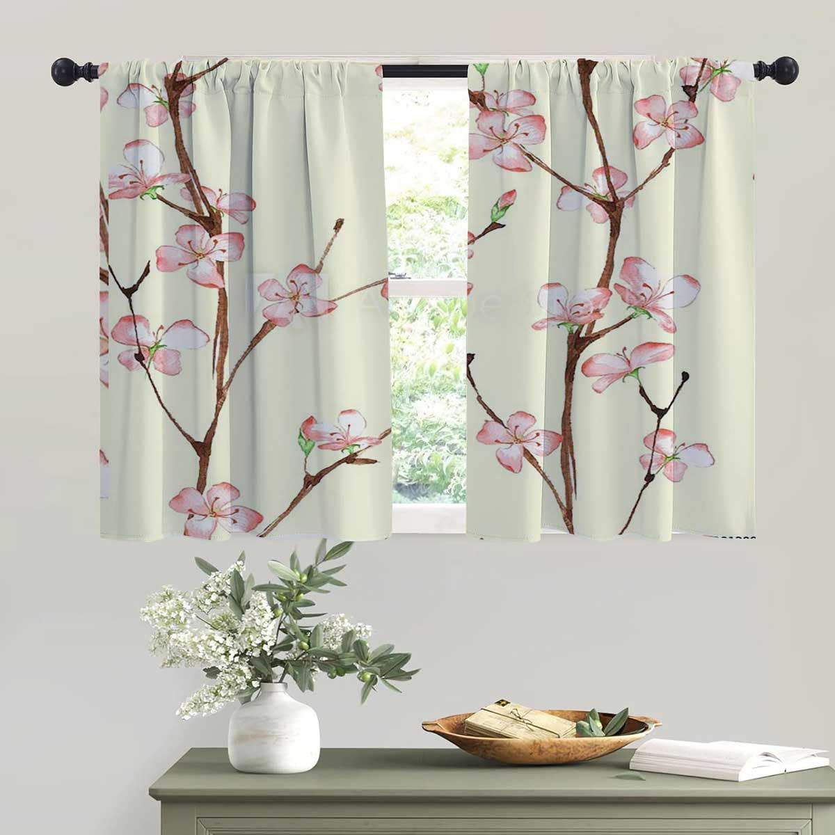 WHYATT Pink Cherry Blossom Blackout Curtains for Nursery - 110