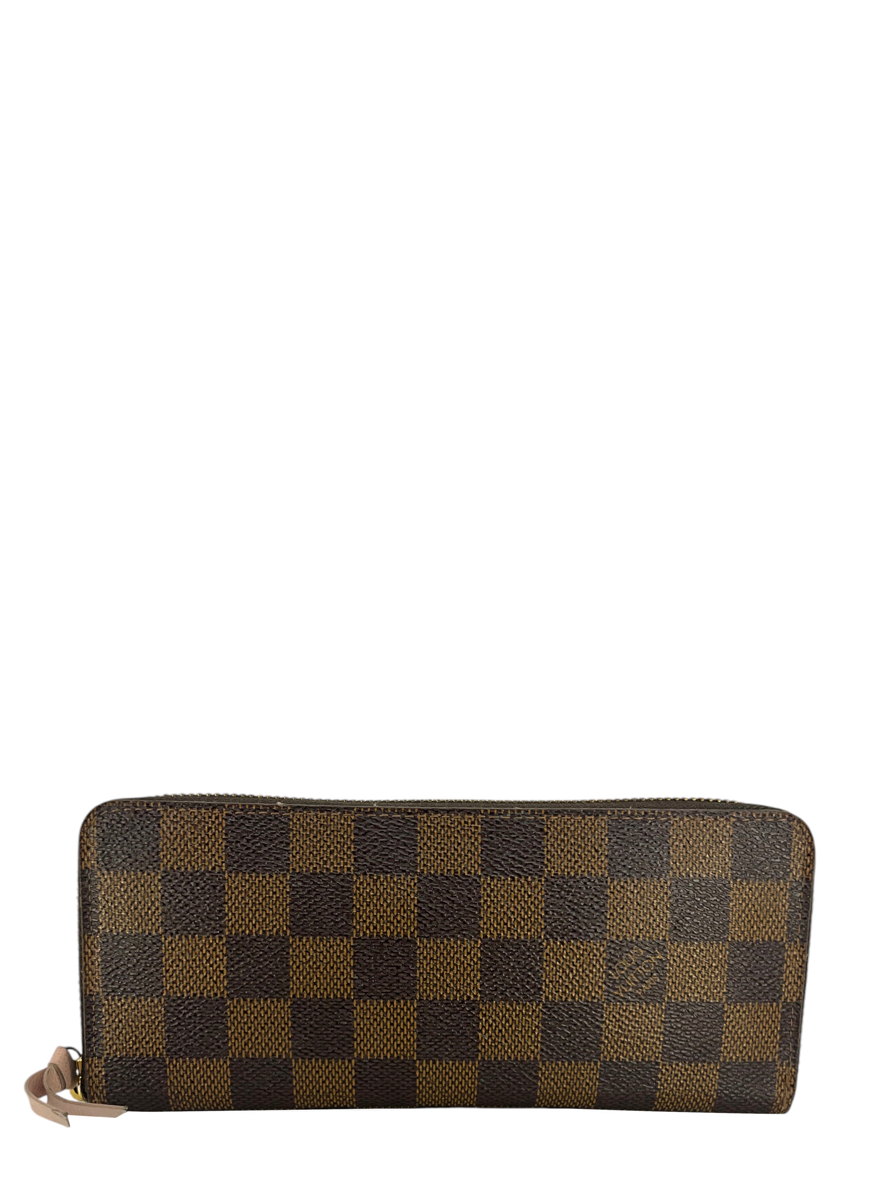 Authentic LOUIS VUITTON Damier Ebene Canvas Clemence Wallet for Women | Luxury Bifold Wallet with Coin Pocket | Perfect for Everyday Use, Travel & Gift Giving