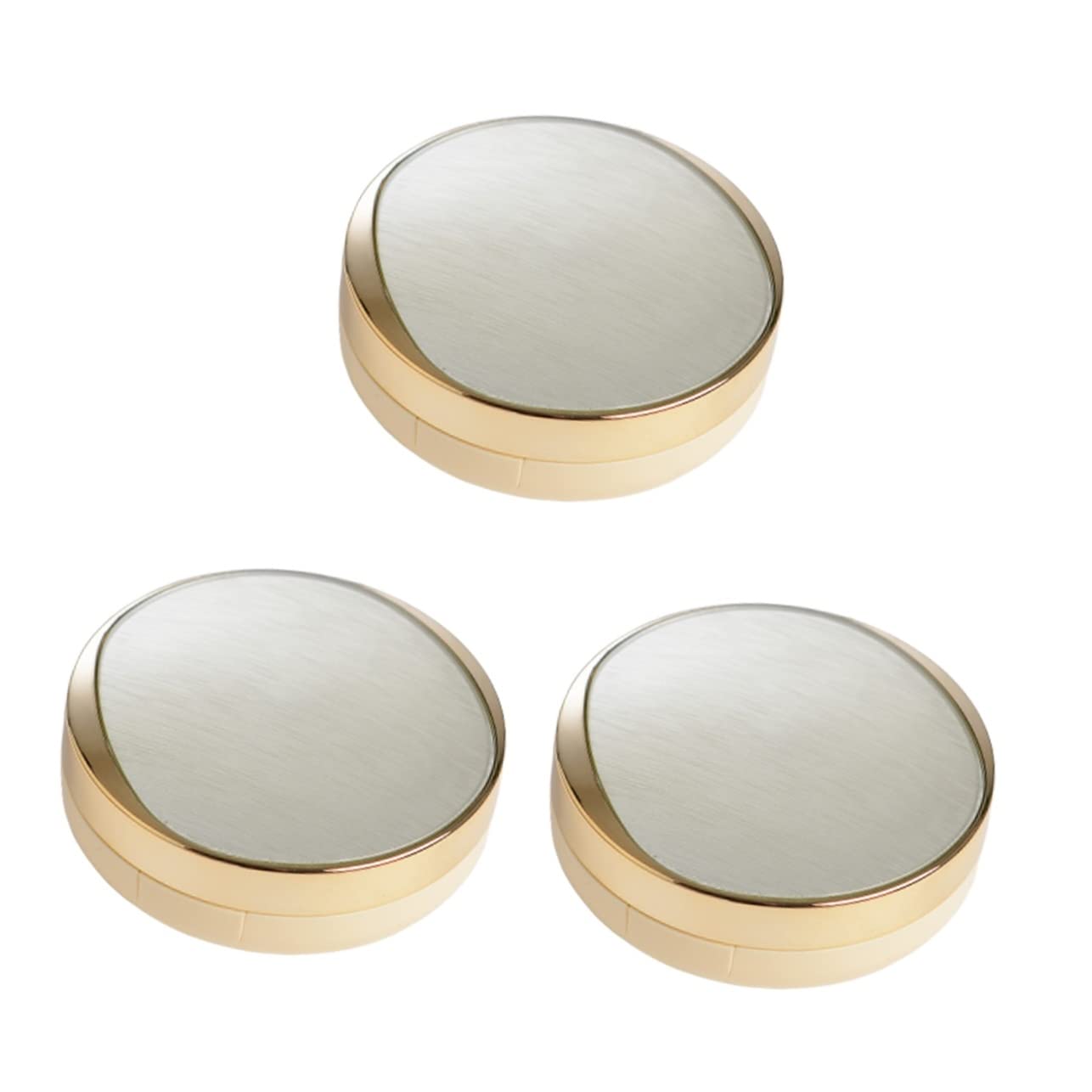 FRCOLOR Refillable Powder Puff Box - 3pcs Cosmetic Jars for Blush, Compact & Cushion Makeup | Portable Makeup Containers with Sponge | Perfect for Travel, Touch-ups & Professional Makeup Kits