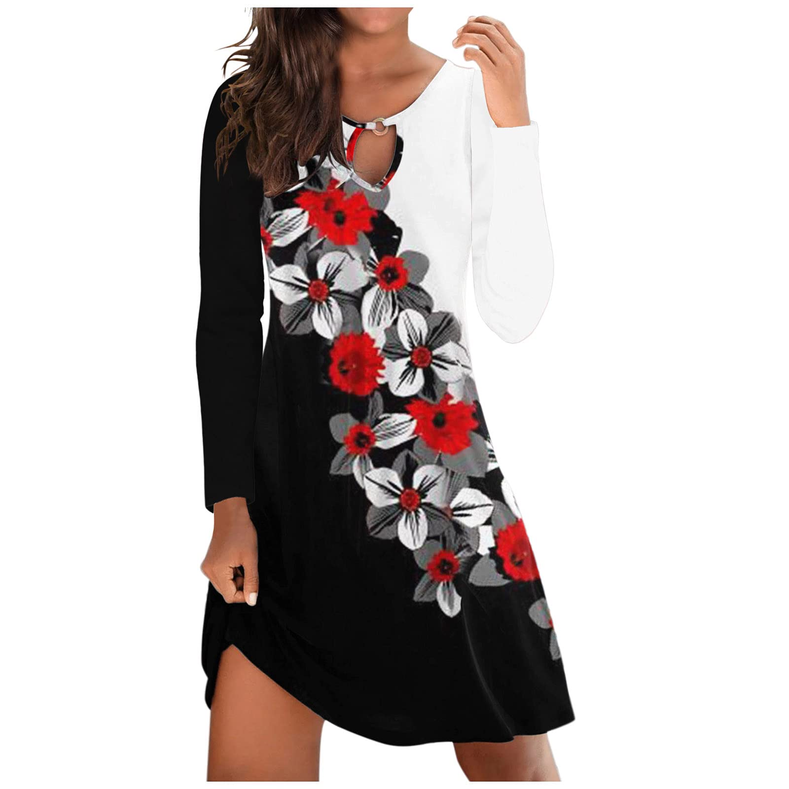 2022 Women's Summer Spring Dresses - Cute Long Sleeve Boho T-Shirt Dresses & Sleeveless A-Line Floral Tunic Dresses | Perfect for Beach Vacations, Date Nights & Casual Outings