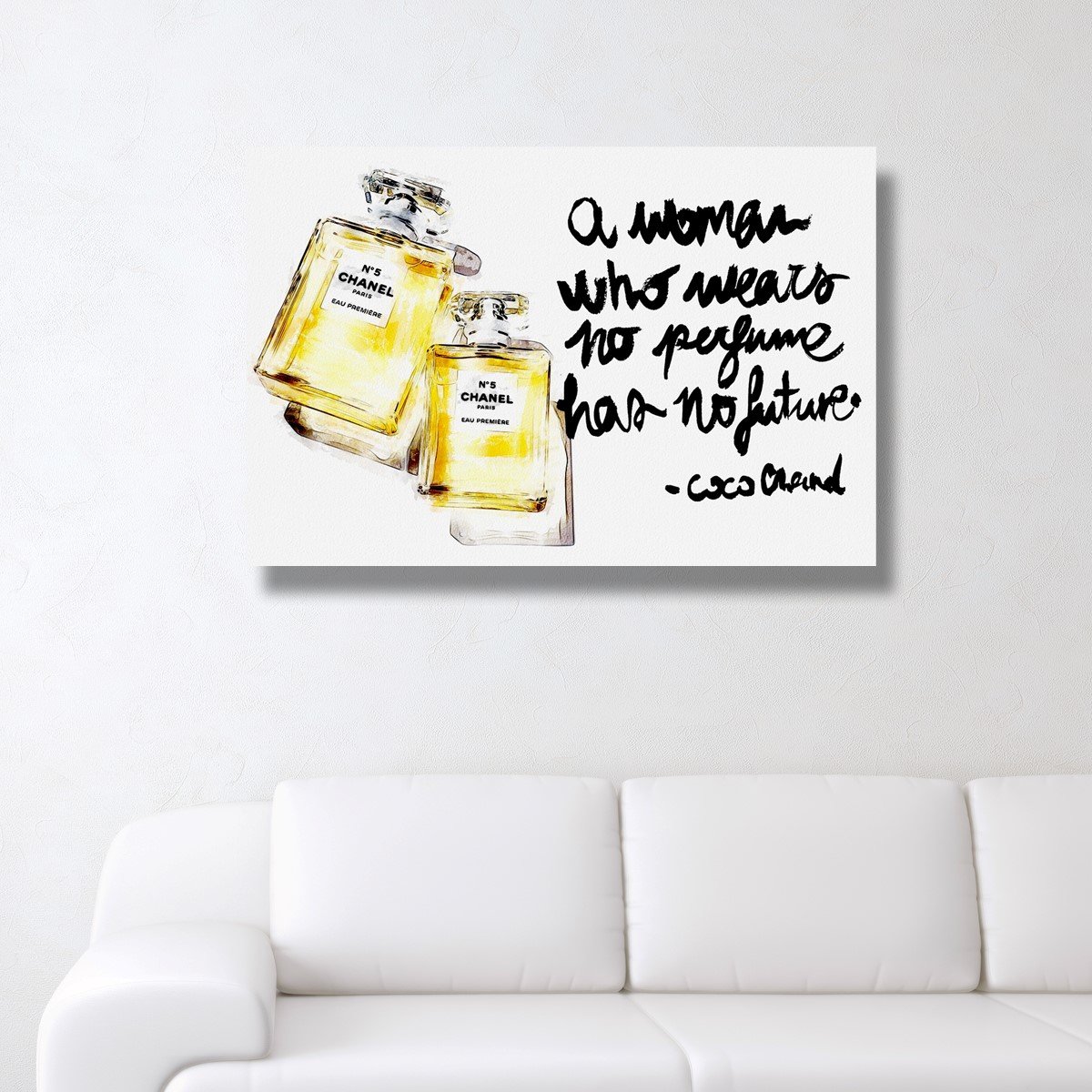 Oliver Gal Artist Co. 'Perfume in Future' Fashion Wall Art Canvas Print - 30x20 Inches Black & Yellow Modern Home Decor - Perfect for Living Room, Bedroom or Office Wall Decoration
