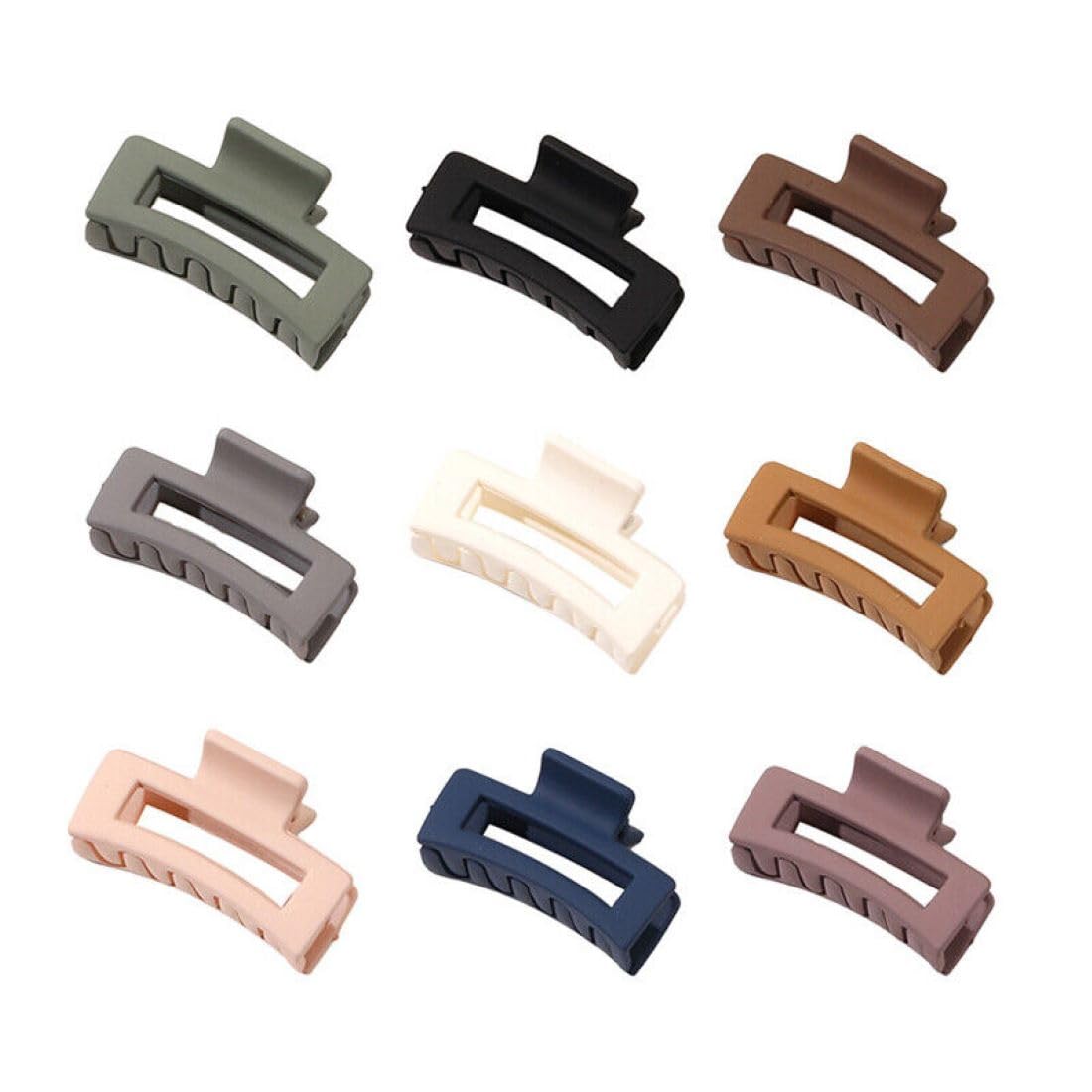 DENICRAAS Half Claw Hair Clip Set - 9PCS Acrylic Hair Claw Clips for Women, Beige Hair Accessories for Ponytail, Bun & Updo Hairstyles - Fashion Hair Clips for Daily Use, Work & Special Occasions