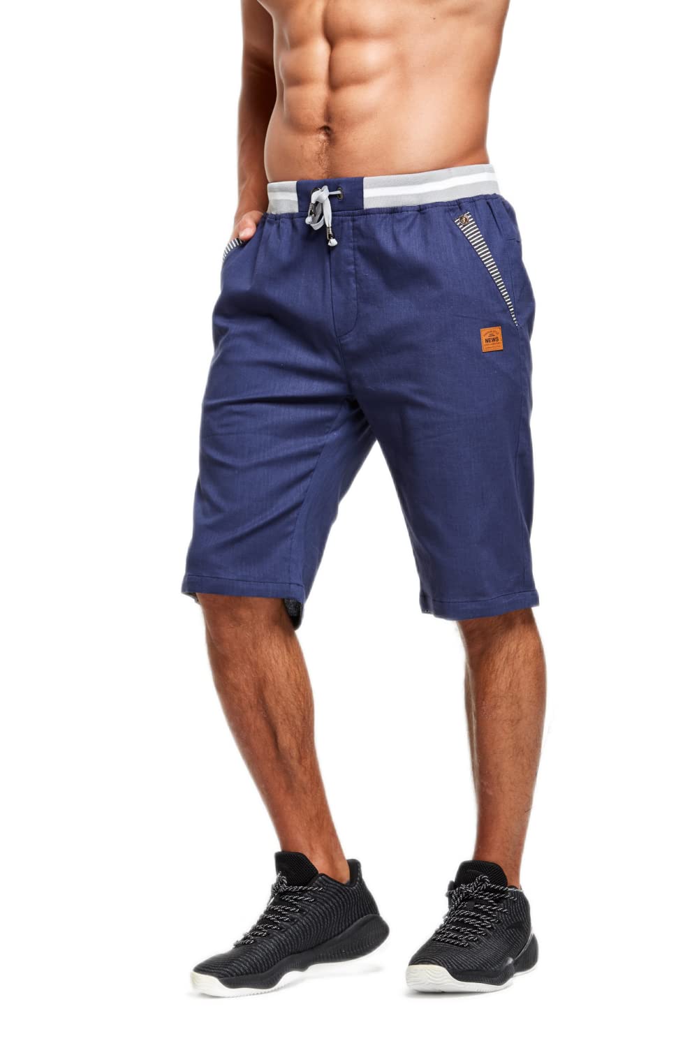 STICKON Men's Casual Classic Fit Drawstring Shorts - Elastic Waist Summer Beach Shorts with Pockets | Perfect for Swimming, Vacation & Outdoor Activities