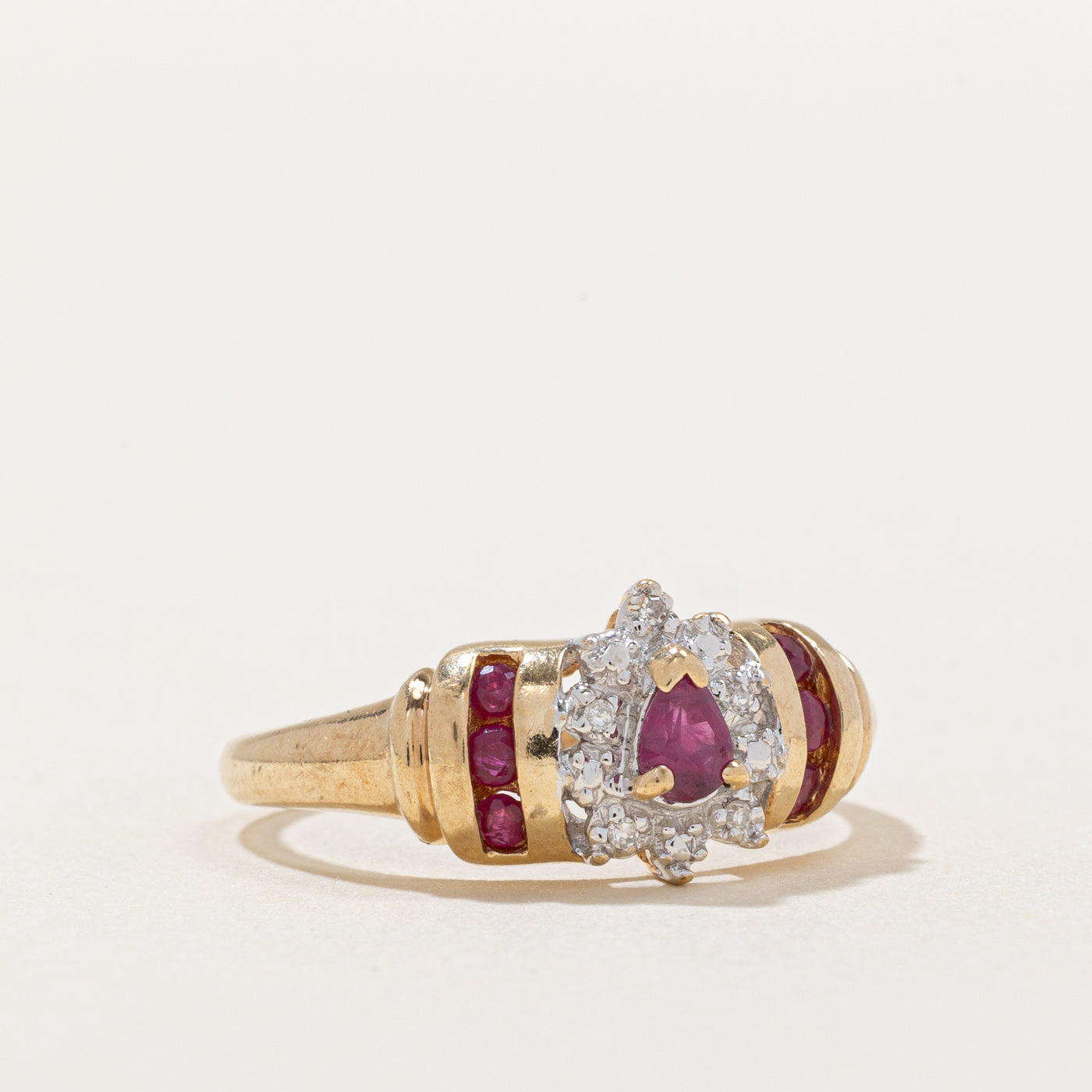 Exquisite Ruby & Diamond Cocktail Ring | 0.35ctw Ruby & 0.02ctw Diamond | Size 6.75 | Elegant Party Jewelry for Women | Perfect for Evening Events, Weddings & Special Occasions