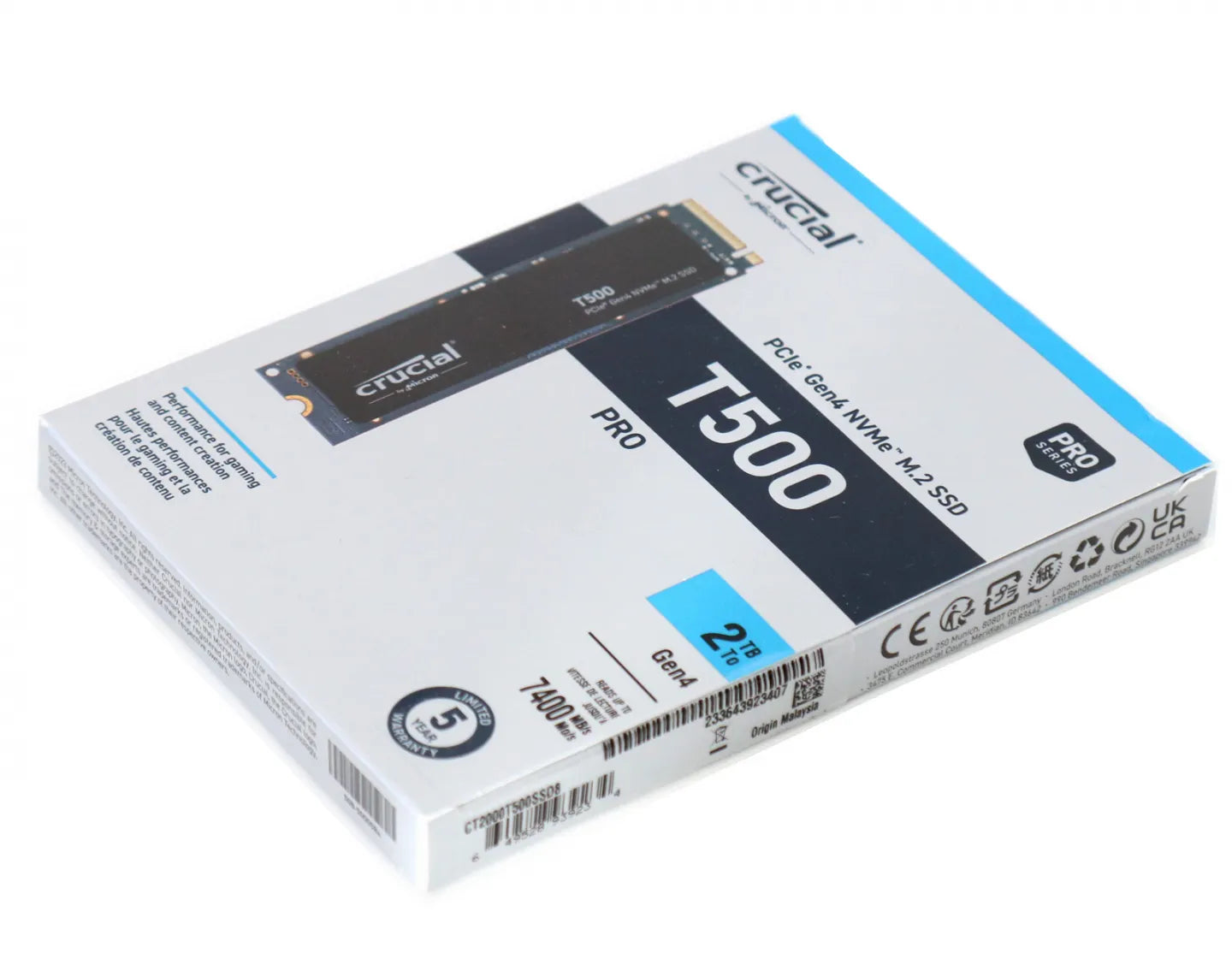Crucial T500 1TB PCIe Gen4 NVMe M.2 SSD - High Speed Internal Solid State Drive for Gaming, Video Editing & PC Performance Upgrade