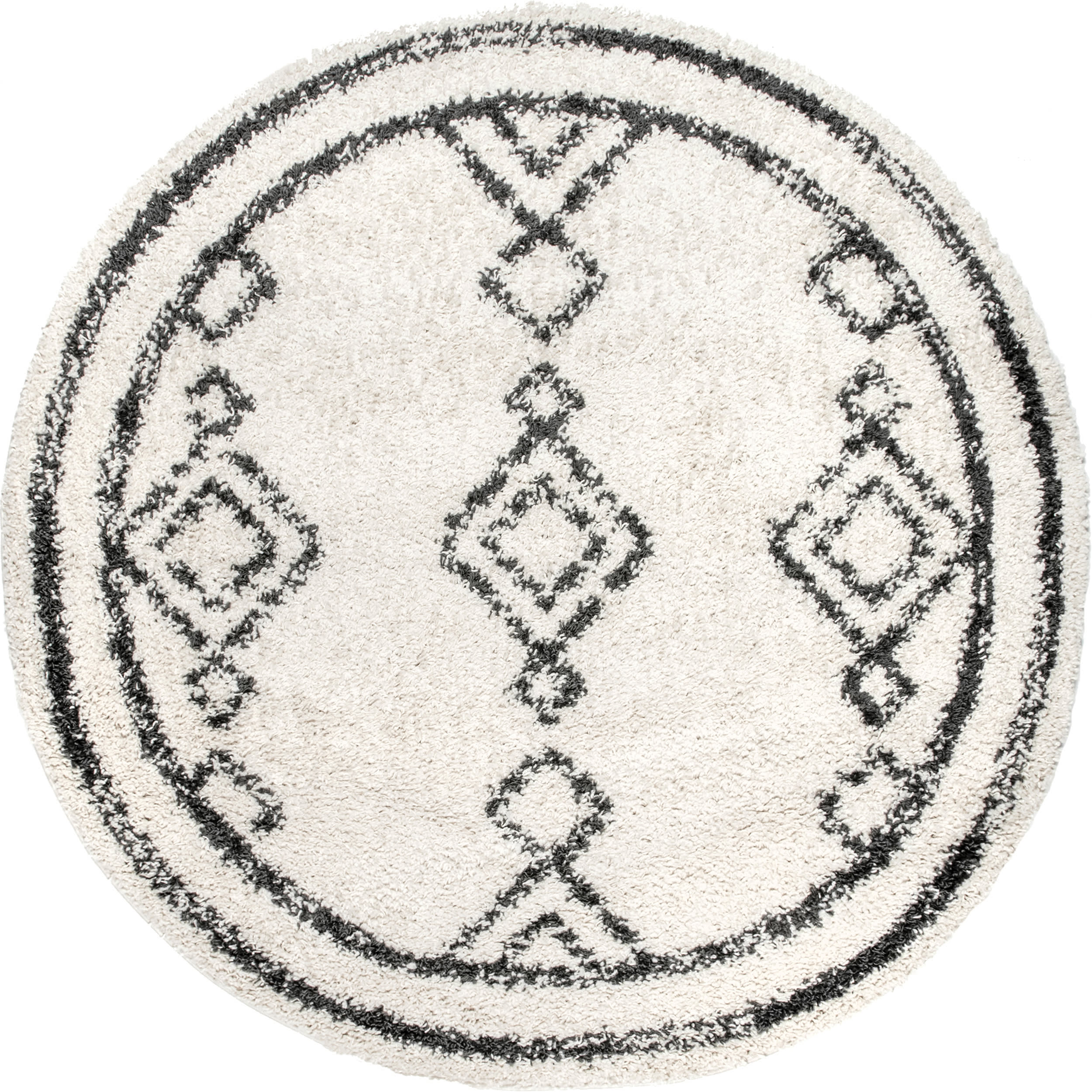 Luxury Diamond Drop Moroccan Rug - Handmade Off White Boho Chic Area Rug for Living Room, Bedroom & Home Decor