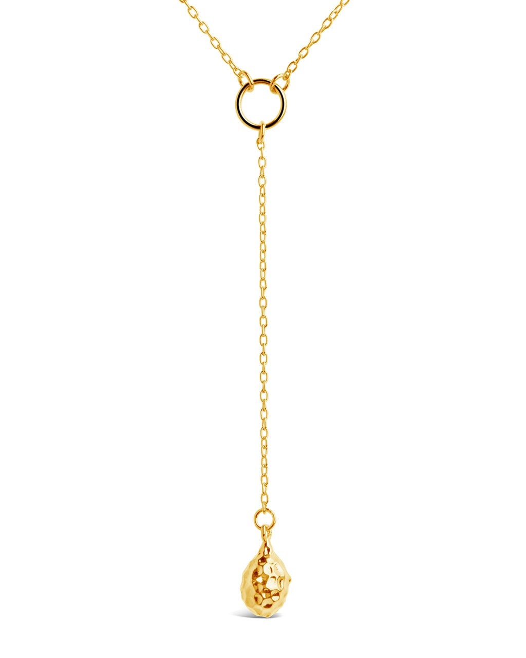 Lee Molten Metal Lariat Necklace for Women - Elegant Layered Gold Chain Statement Jewelry for Party, Date Night & Special Occasions