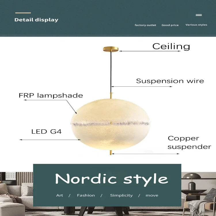 Lissa Copper Sphere Pendant Lamp - Modern Industrial Chandelier Lighting for Dining Room, Kitchen Island, and Living Room Decor