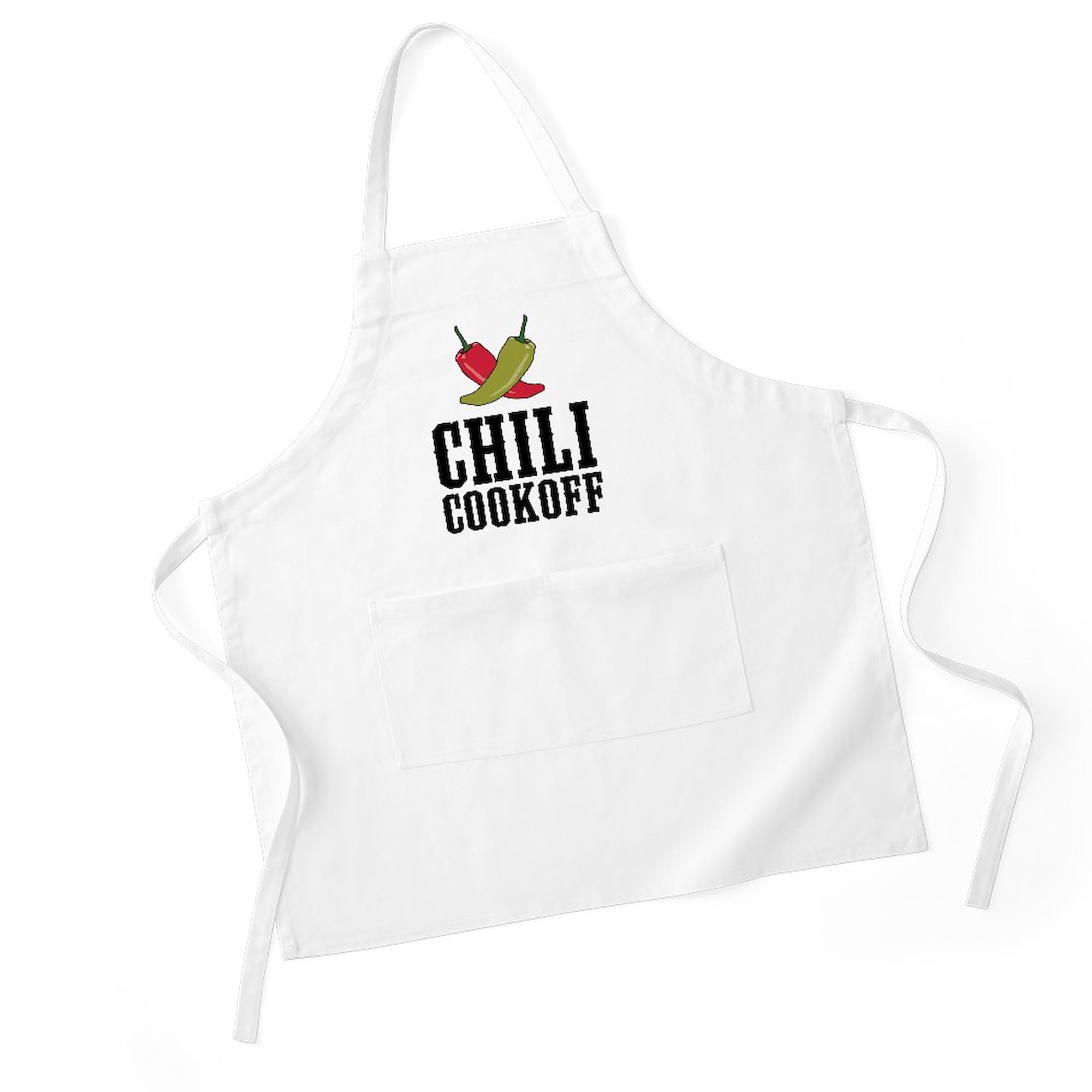 Chili Cookoff Kitchen Apron with Pockets - BBQ Grilling & Baking Apron for Men & Women - Perfect for Cooking, Baking, Outdoor Grilling & Hosting Parties