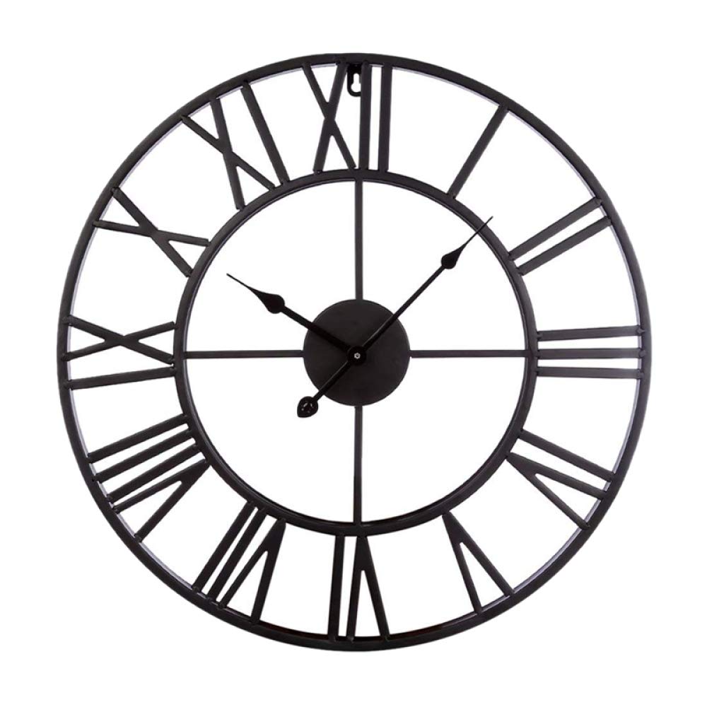 Vintage 40Cm Metal Wall Clock with Roman Numerals - Silent Iron Decorative Hanging Clock for Living Room, Bedroom, Kitchen - Perfect Home Decor & Gift Idea for Housewarming, Wedding, Birthday
