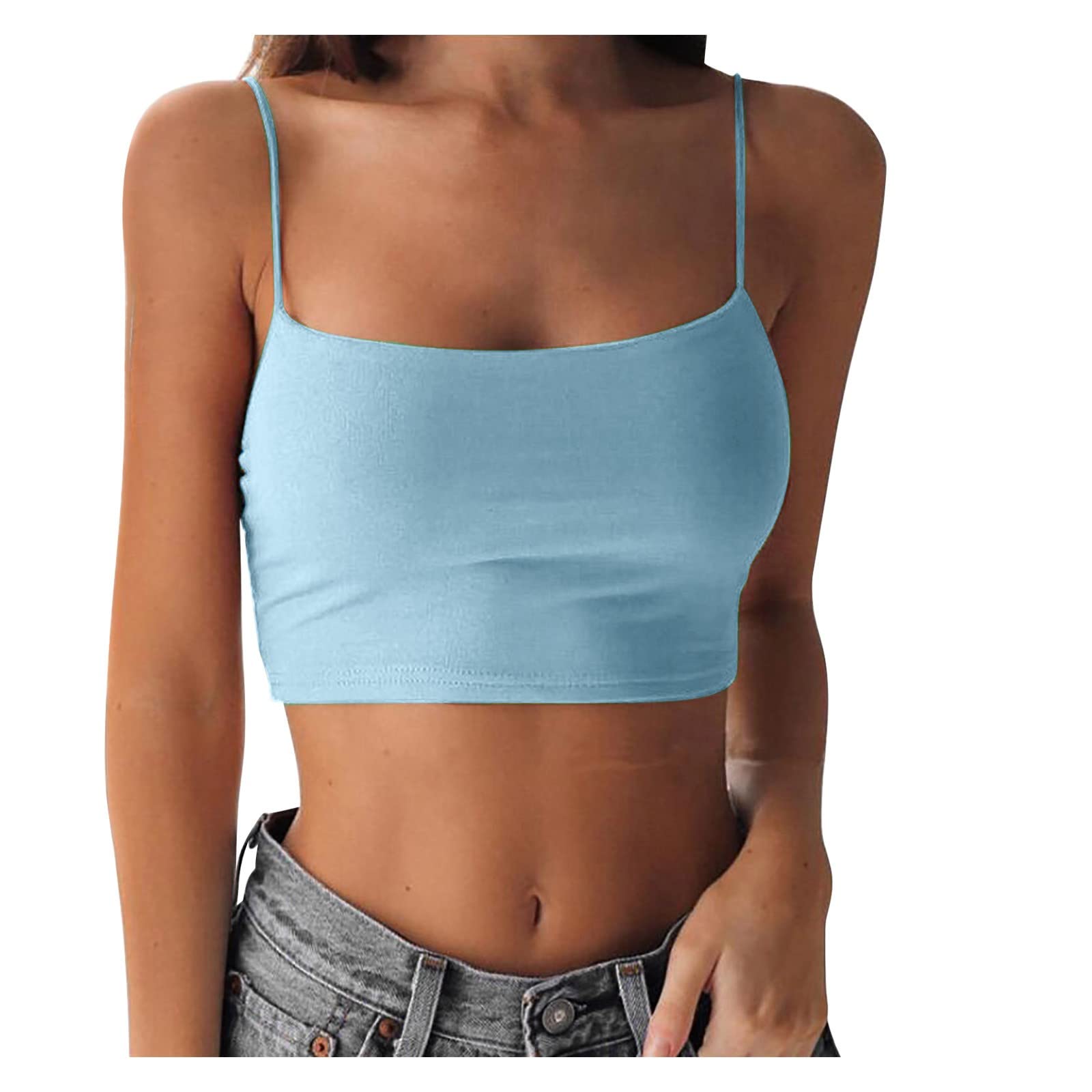 Women's Fashion Solid Color Strap Tank Top - Sexy Sleeveless Vest for Birthday Party & Casual Wear | Perfect for Summer Outfits, Beach Vacations, and Night Out