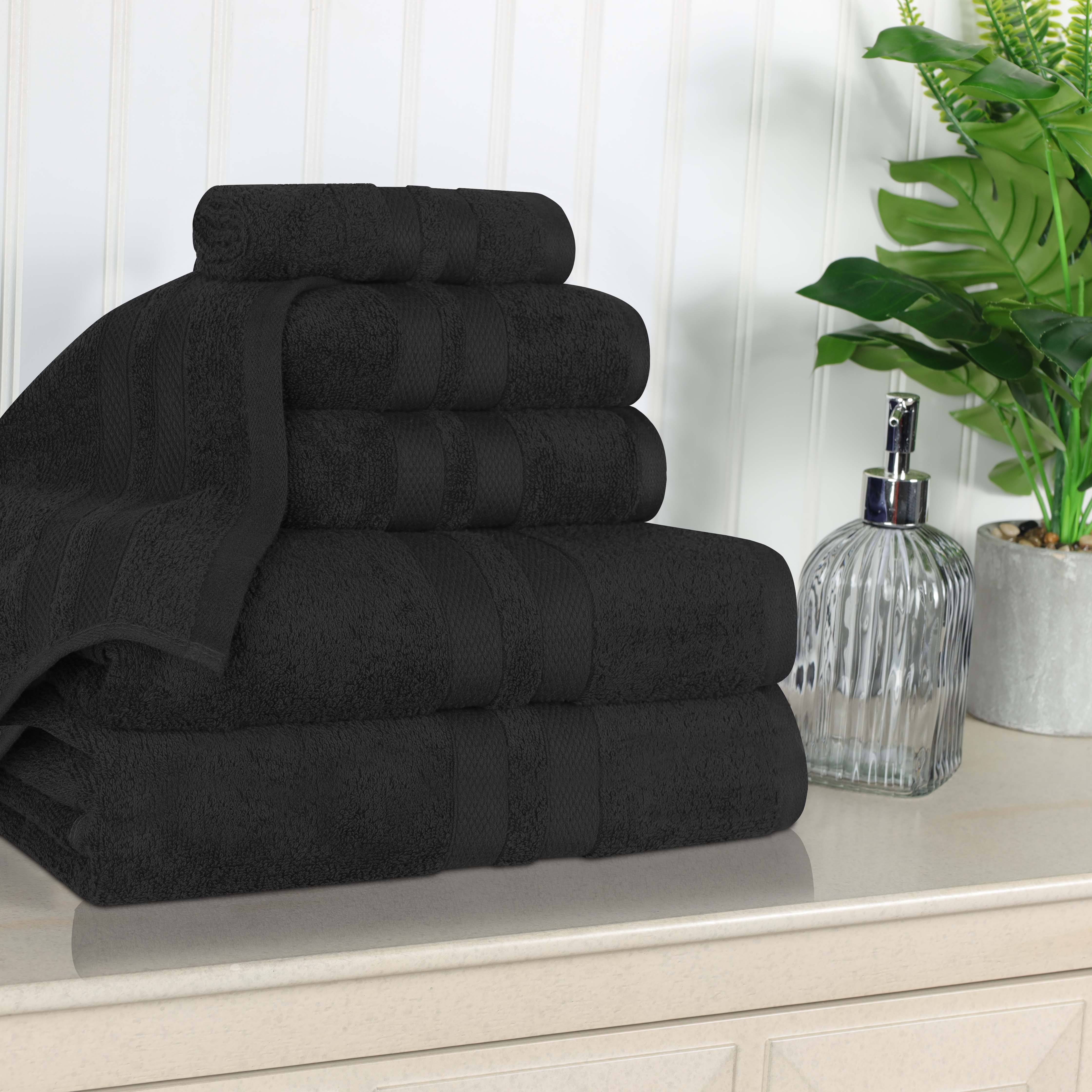 Premium 6-Piece Ultra Soft Cotton Towel Set - Bath, Beach & Spa - Solid Color Luxury Towels for Home & Travel
