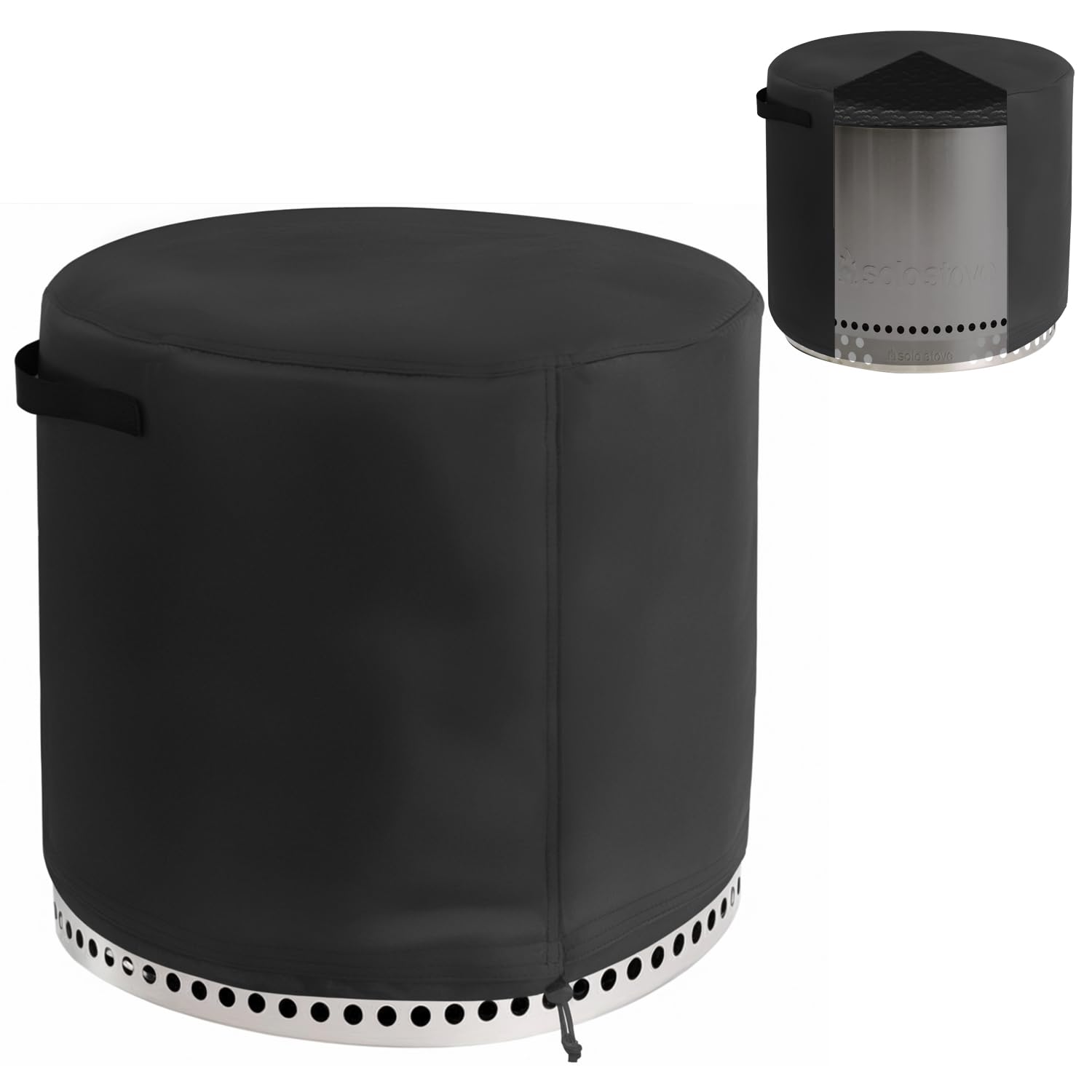 UCEDER Heavy Duty 600D Waterproof Round Fire Pit Cover for Solo Stove Yukon 27