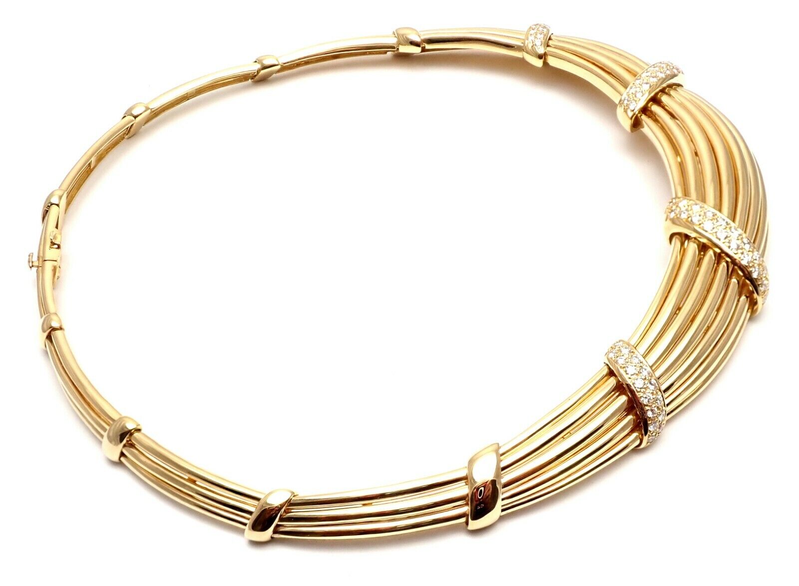 Authentic Van Cleef & Arpels 18K Yellow Gold Diamond Choker Necklace | Vintage Luxury Jewelry for Women | Perfect for Weddings, Anniversaries & Special Occasions