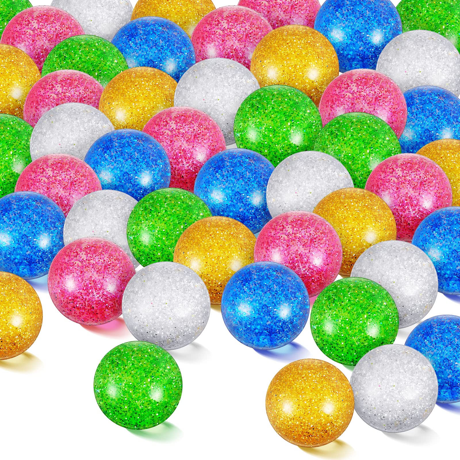 Deekin 200 Pcs 1.26 Inch Mini Glitter Bouncy Balls - Bulk Colorful Rubber Bouncing Balls for Kids Birthday Party Favors, Pinata Fillers, Vending Machine Toys & Goodie Bag Supplies - Perfect for Classroom Rewards, Carnival Prizes & Sensory Play