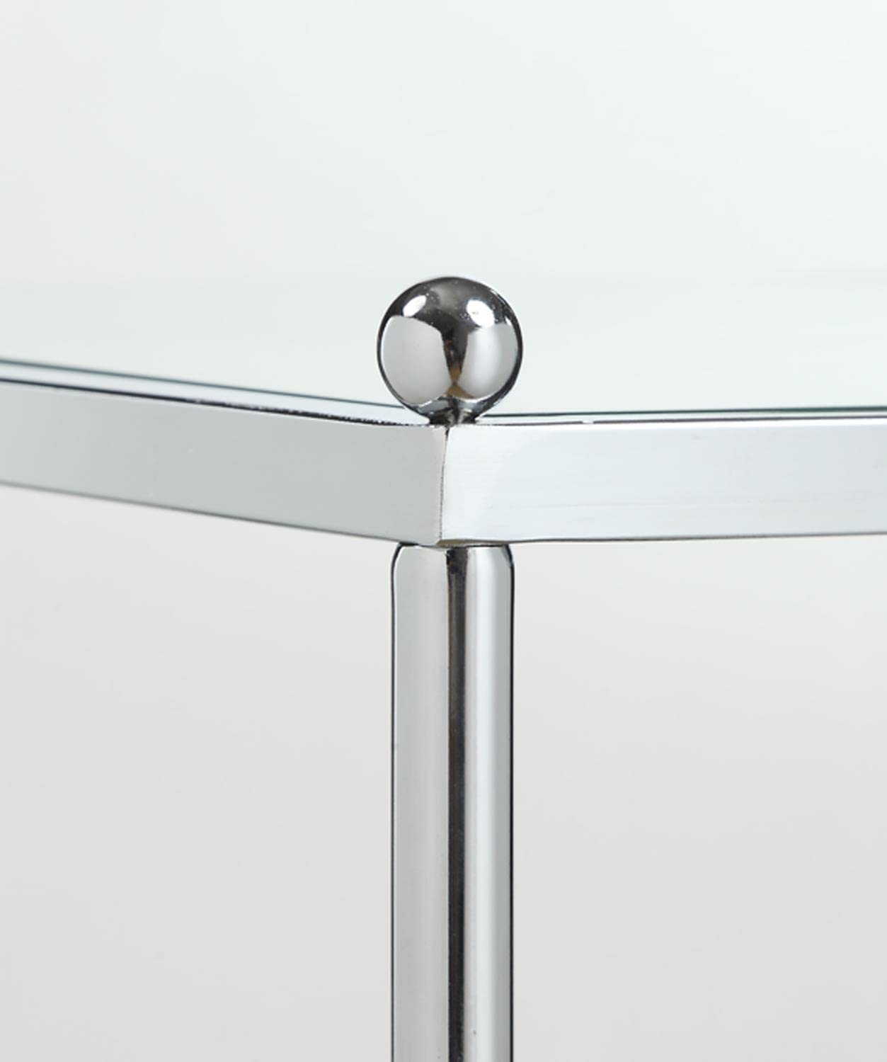 Convenience Concepts Royal Crest Modern Chrome Glass Coffee Table - Perfect for Living Room, Lounge & Office Decor