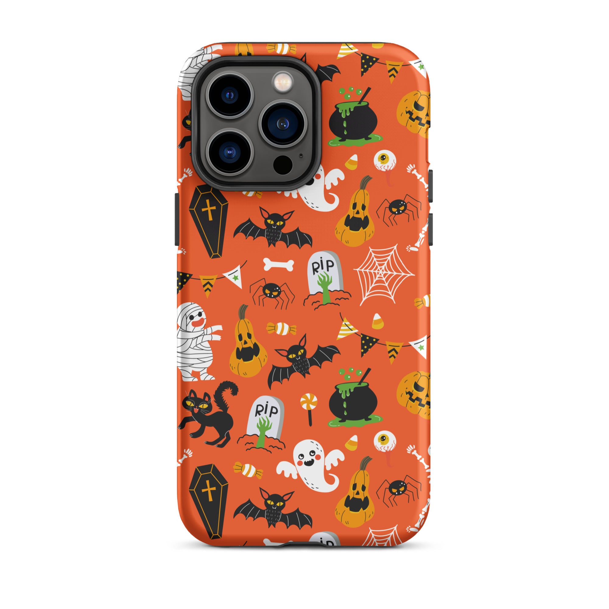Spooky Night Guardian Premium iPhone Case - Halloween Protective Cover for iPhone 13/14/15 Pro Max - Cute Ghost Design Shockproof Phone Case for Night Out, Party & Daily Use