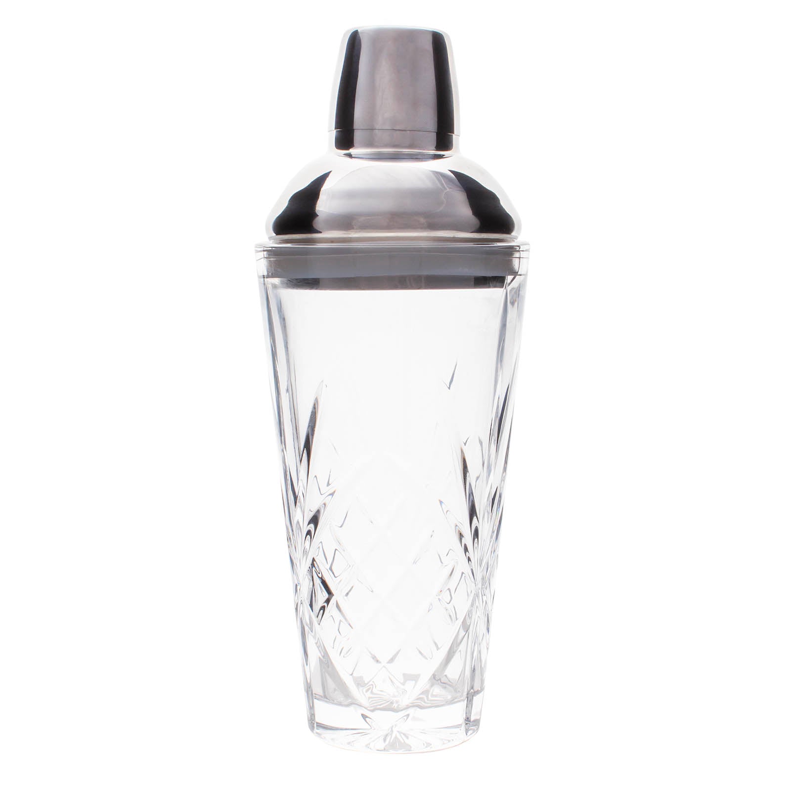 BarConic® Vintage Diamond Pattern Cocktail Shaker Glass - 20 oz (600ml) - Perfect for Mixing Martinis, Margaritas & Classic Cocktails at Home Bars & Parties
