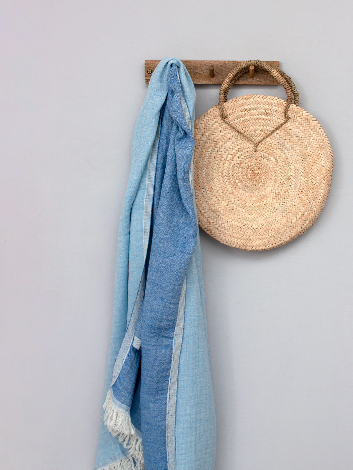 Premium Samos Hammam Towel - Soft & Absorbent Turkish Bath Towel for Spa, Beach, and Travel | Lightweight & Quick-Drying in Sea Blue & Sky White