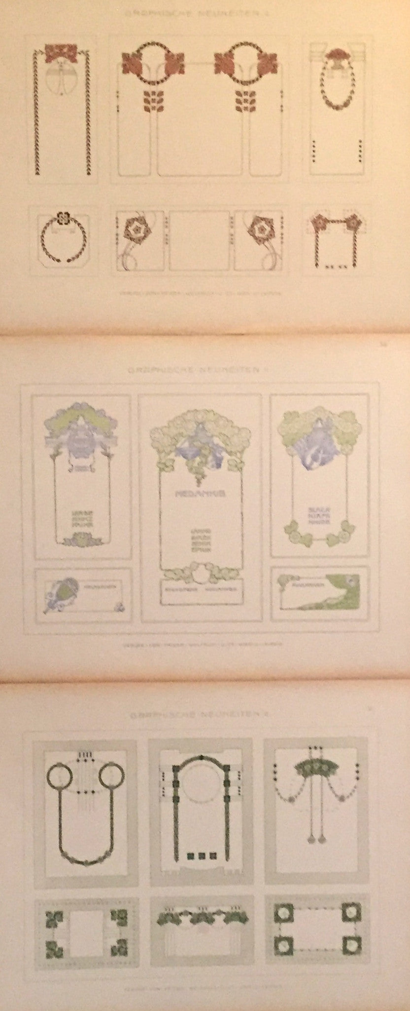 1900 Original German Art Nouveau Poster - Graphische Neuheiten II with Delicate Borders #325 S/3 | Vintage Wall Decor for Home, Office & Art Gallery Display