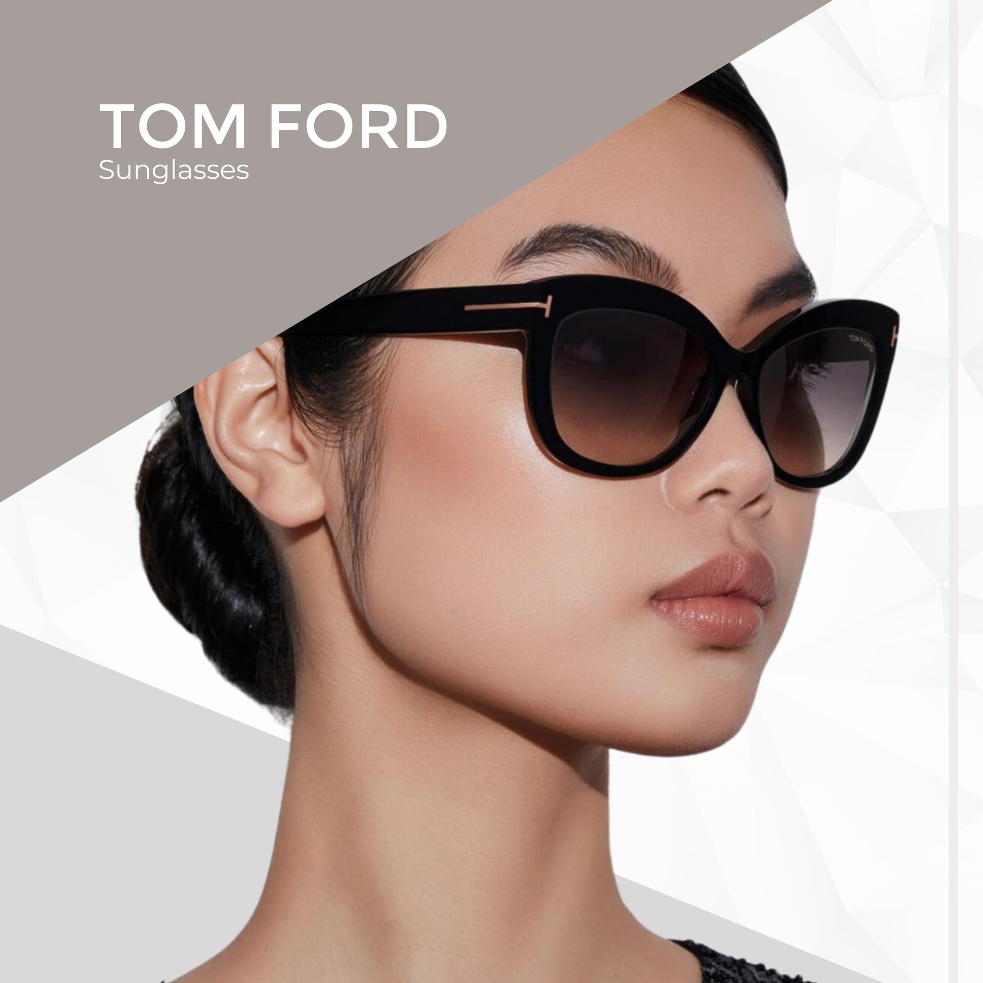Tom Ford Gia FT0844 Women's Designer Cat Eye Sunglasses with iWear Eyewear Kit - Stylish UV Protection for Driving, Beach & Fashion Outfits