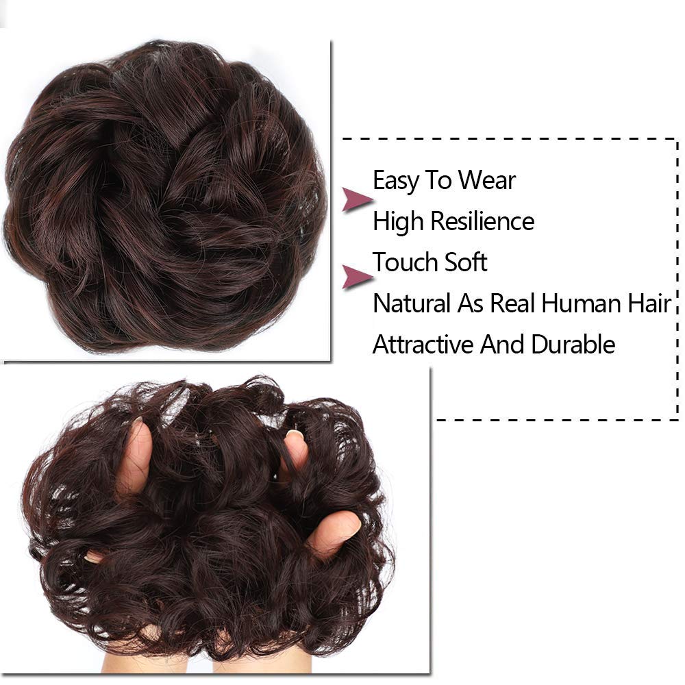 Curly Synthetic Messy Hair Bun Hair Scrunchies Extension - Perfect for Messy Bun Hairstyles, Ponytail Accessories & Everyday Hair Styling