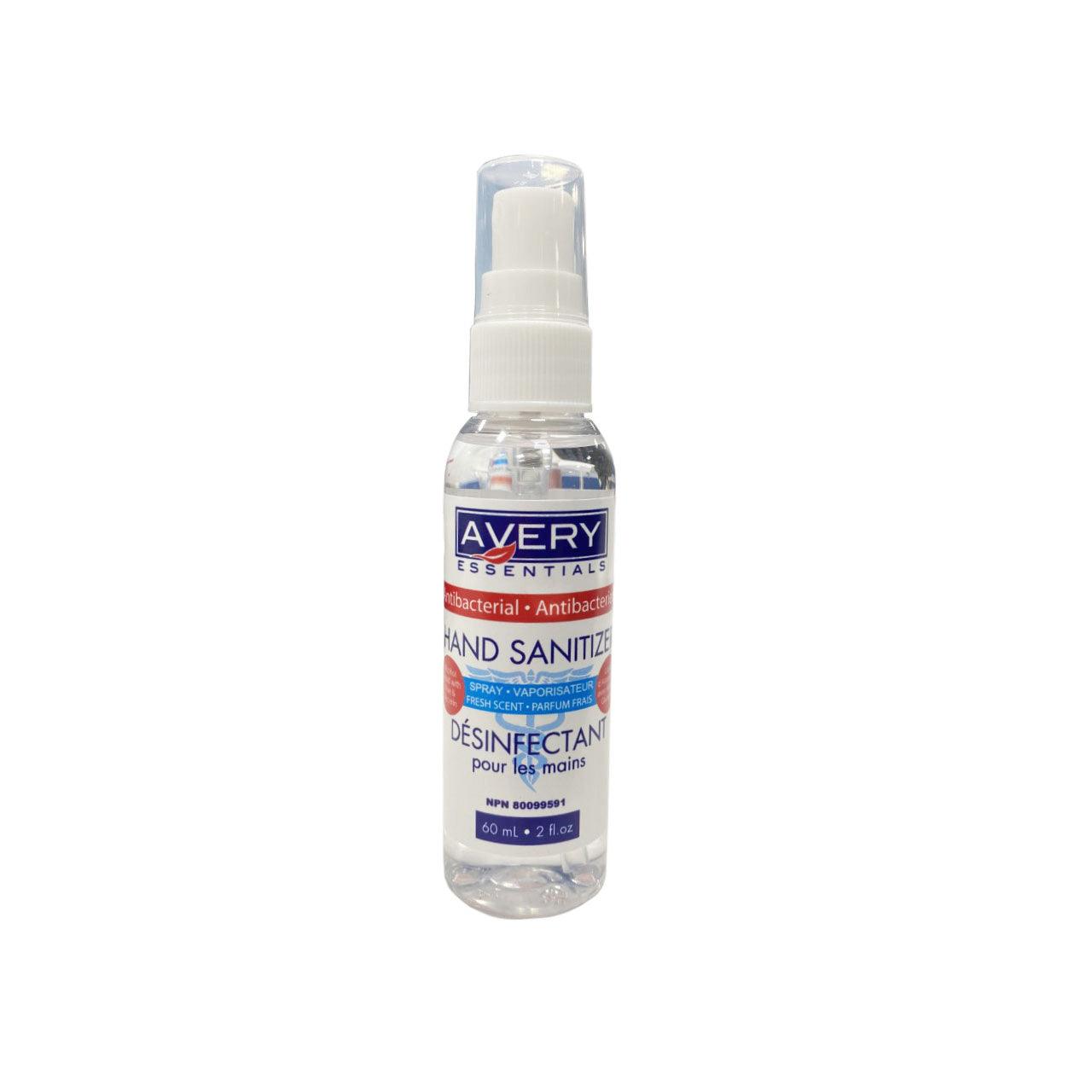 Avery 60ml Spray Hand Sanitizer with Aloe Vera - 13070 | Portable Alcohol-Based Sanitizer for On-The-Go Hygiene, Travel, Office & School Use