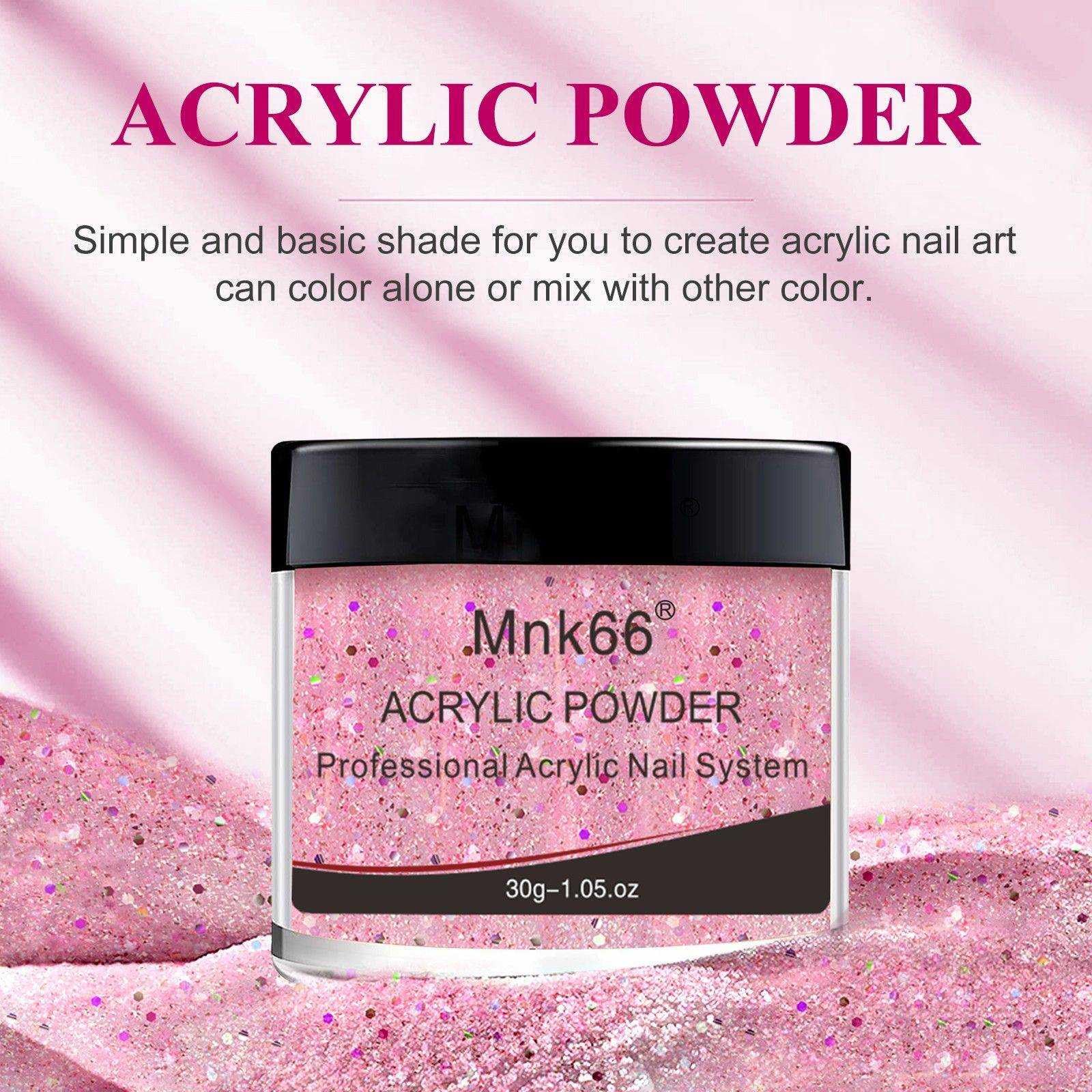 Professional Neon Pink Glitter Acrylic Nail Powder for Nail Extensions, French Manicure, 3D Flower Art & Nail Carving - 30g (YSJF015) | Perfect for Beginners & Salon Use