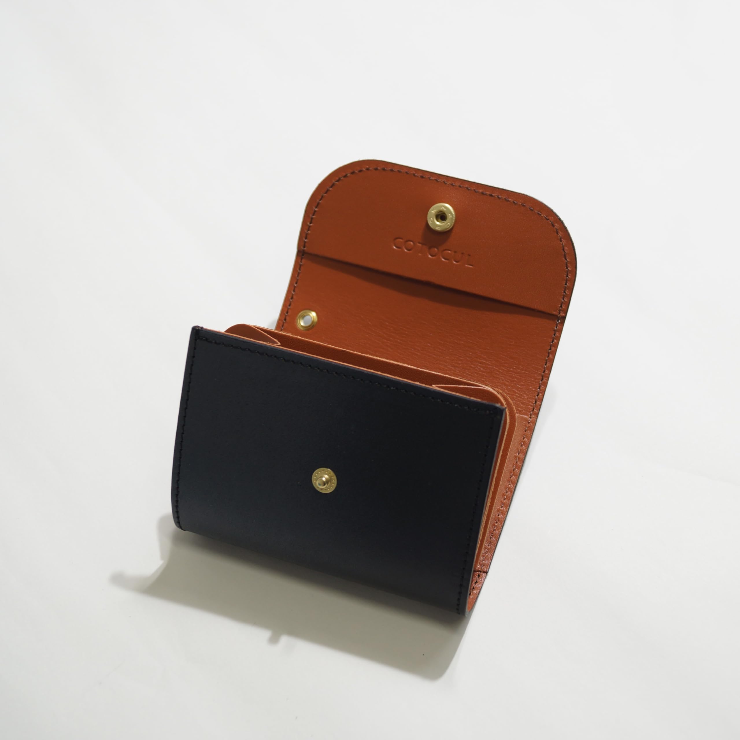 Japanese Traditional Genuine Leather Gradient Dye Slim Wallet - Minimalist Card Holder & Coin Purse for Men & Women | Handmade in Kyoto, Japan (Black) | Perfect for Everyday Carry, Travel & Gift Giving