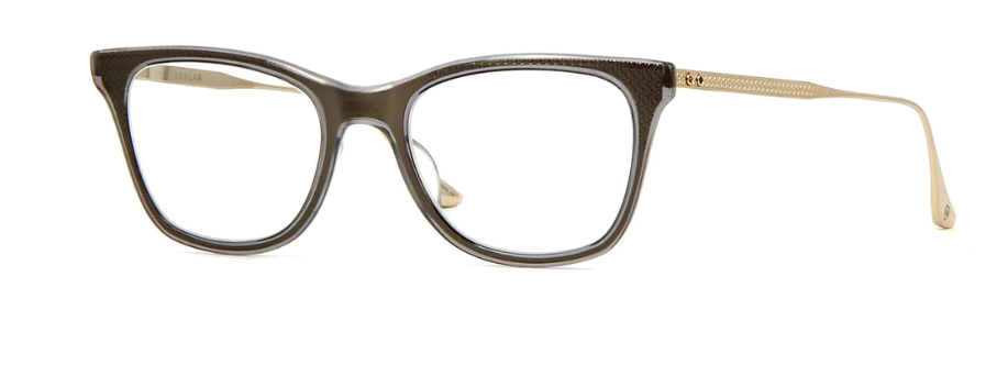 Dita Ashlar DTX 505 02 Grey & Gold Cat Eye Women's Eyeglasses | Stylish Retro Frames for Women | Perfect for Office, Reading & Fashion Accessories