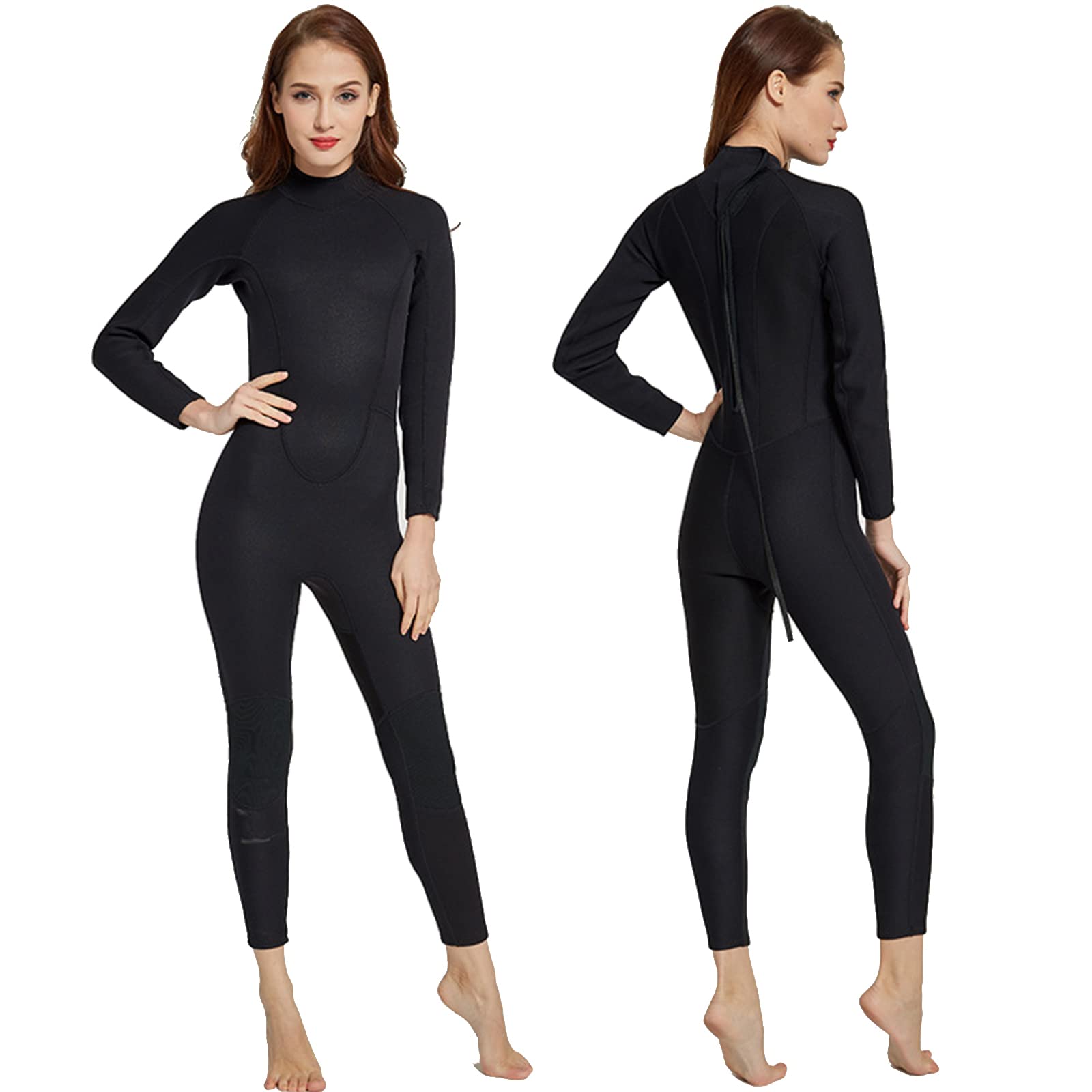 Yeah-hhi 2MM Neoprene Full Wetsuit for Adults - Long Sleeve Back Zip Diving Suit for Scuba, Surfing & Water Sports - Keeps Warm in Cold Water
