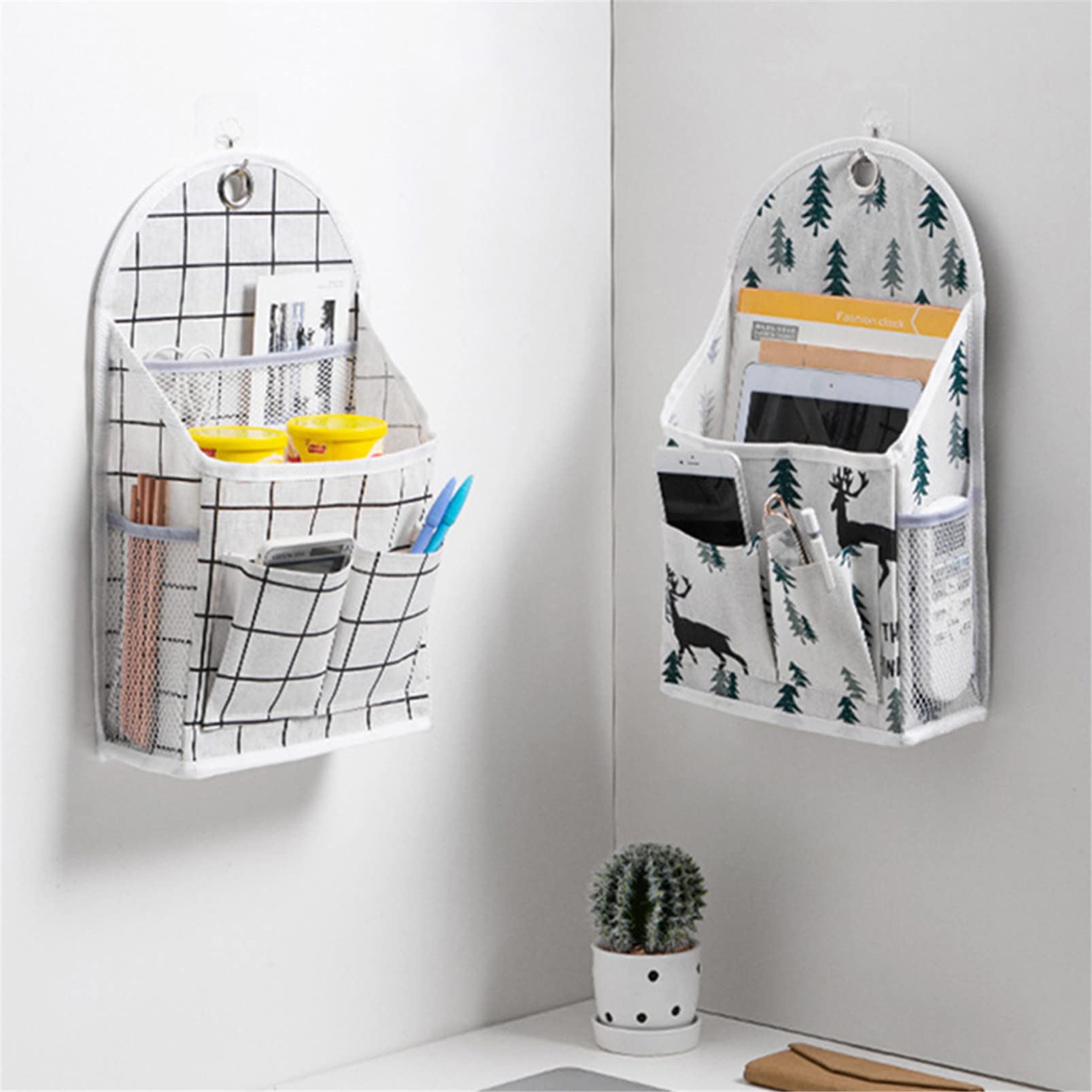 Large Capacity Wall Hanging Storage Organizer - Door Mounted Shoe Rack & Home Office Cloth Bag (Forest Deer Design) - Perfect for Small Space Organization, Closet Storage & Entryway Shoe Management