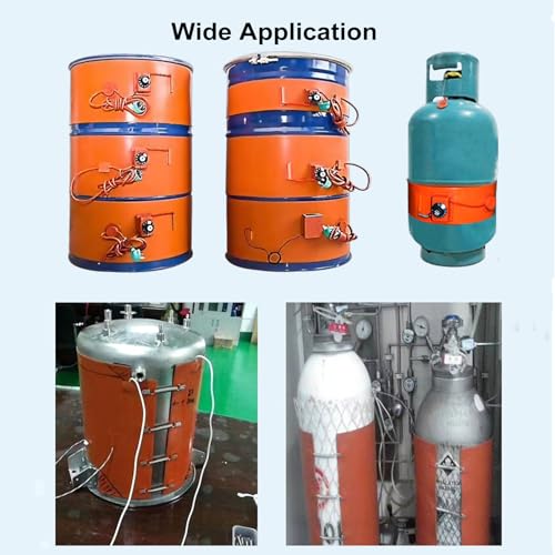 Electric Silicone Oil Drum Heater Belt - Adjustable Thermostat 30-150°C for 20L-200L Metal Barrels | Industrial Drum Heating Pad for Cold Weather Storage & Viscosity Control