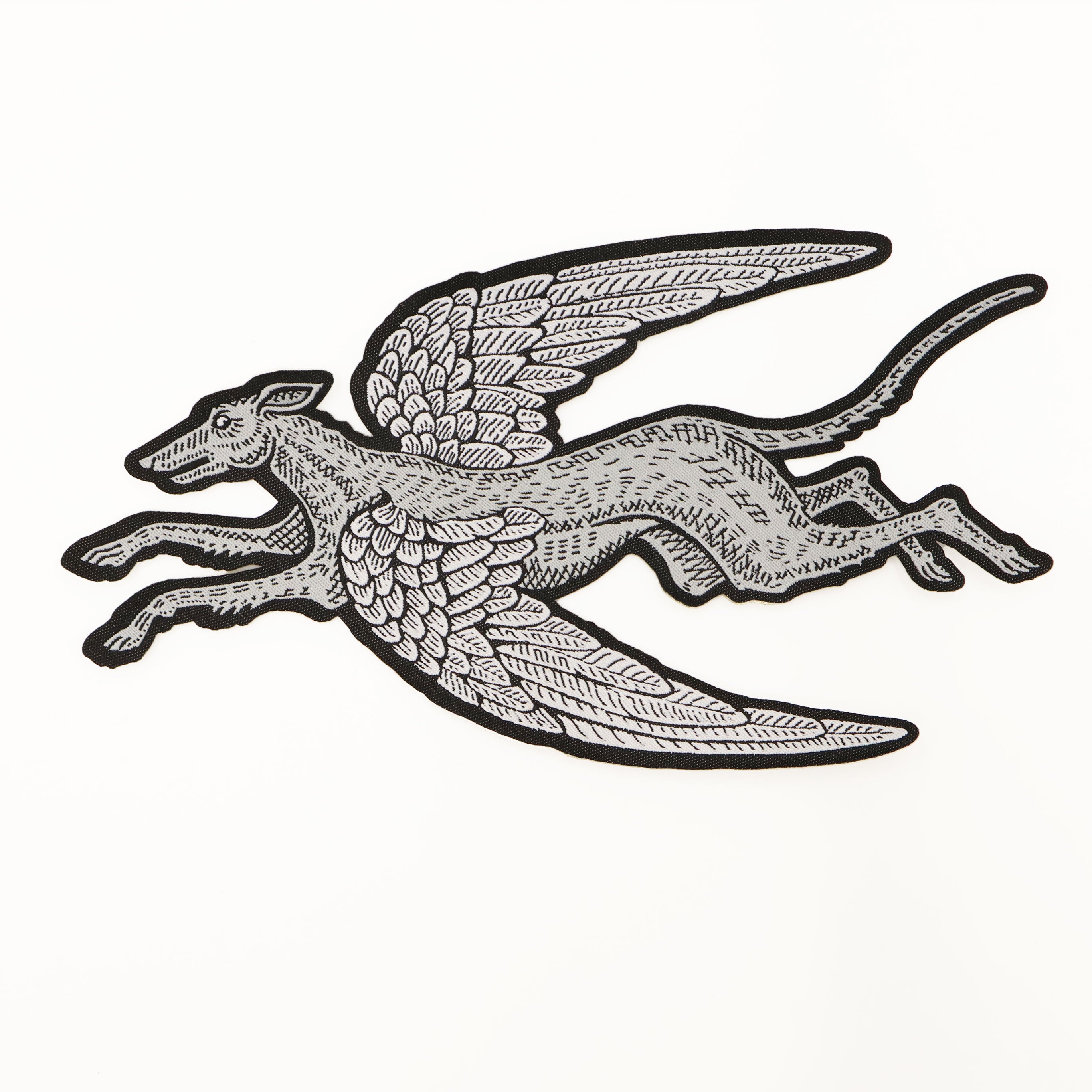 House of Hawks Flying Hound Embroidered Fabric Patch - Iron-On Applique for Jackets, Bags & DIY Crafts - Durable Sew-On Badge for Denim, Hats & Costumes