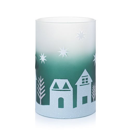 Yankee Candle Large Winter Village Jar Candle Holder - Classic Holiday Decor for Christmas Mantel, Cozy Home Decor & Gift Idea